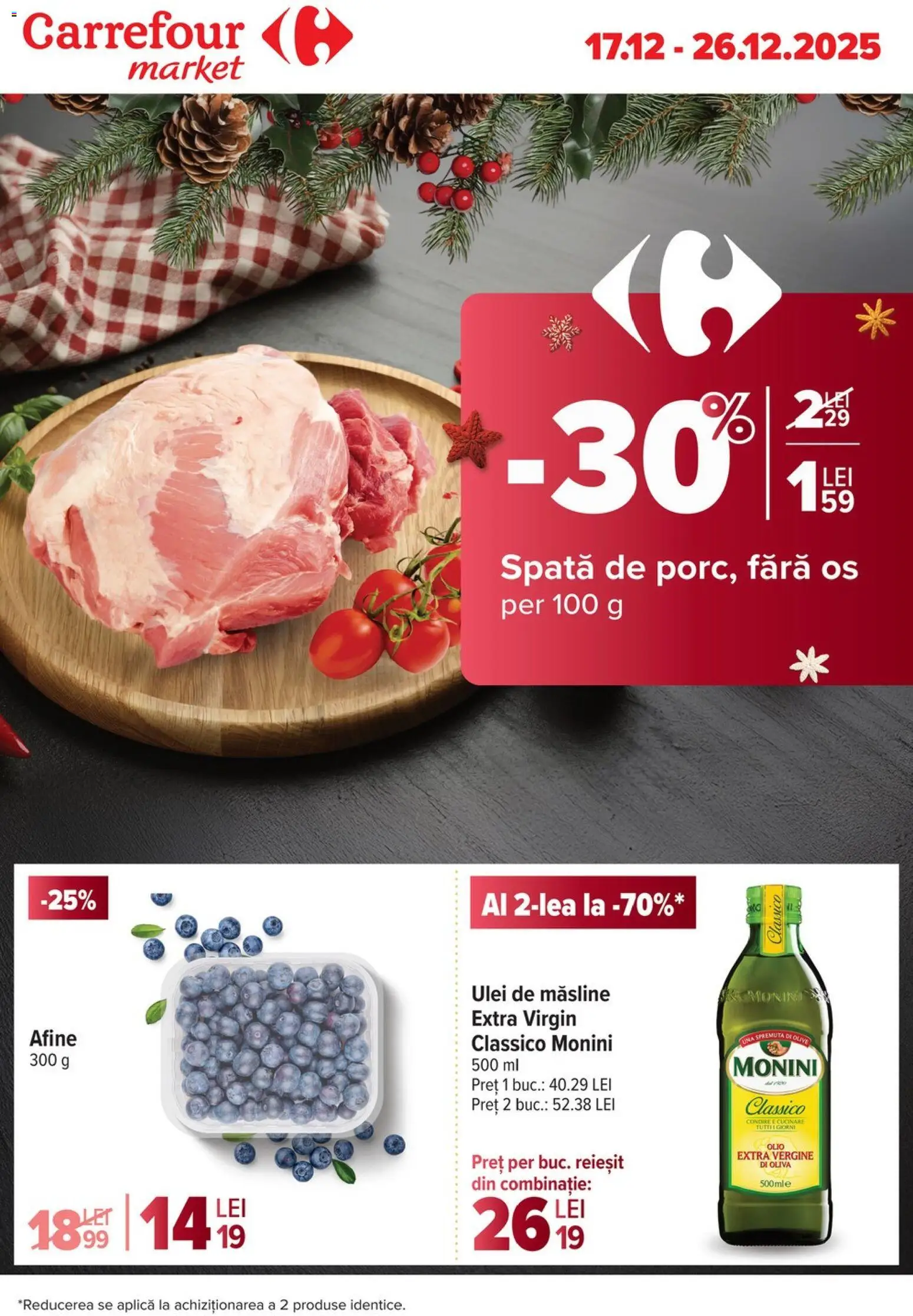 Noul catalog Carrefour – valabil de la 17.12.2025 | Pagină: 1 | Produse: Afine, Măsline, Ulei