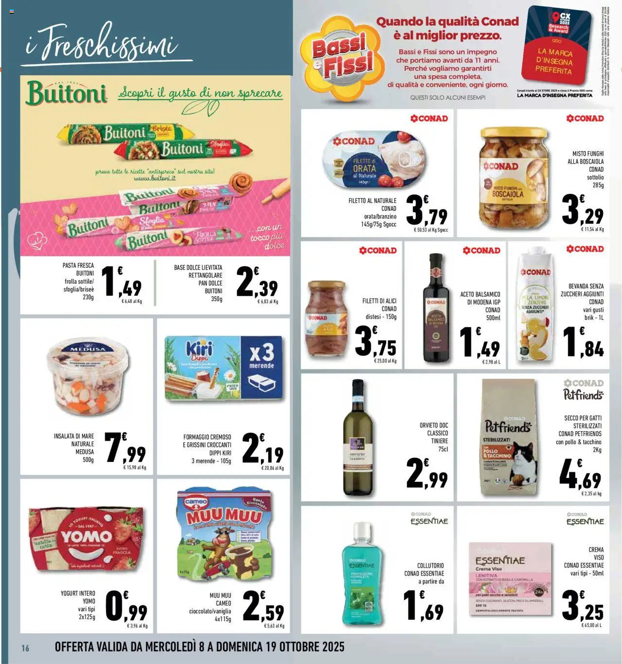Volantino Conad del 08.10.2025 | Pagina: 16 | Prodotti: Pollo, Orata, Formaggio, Aceto