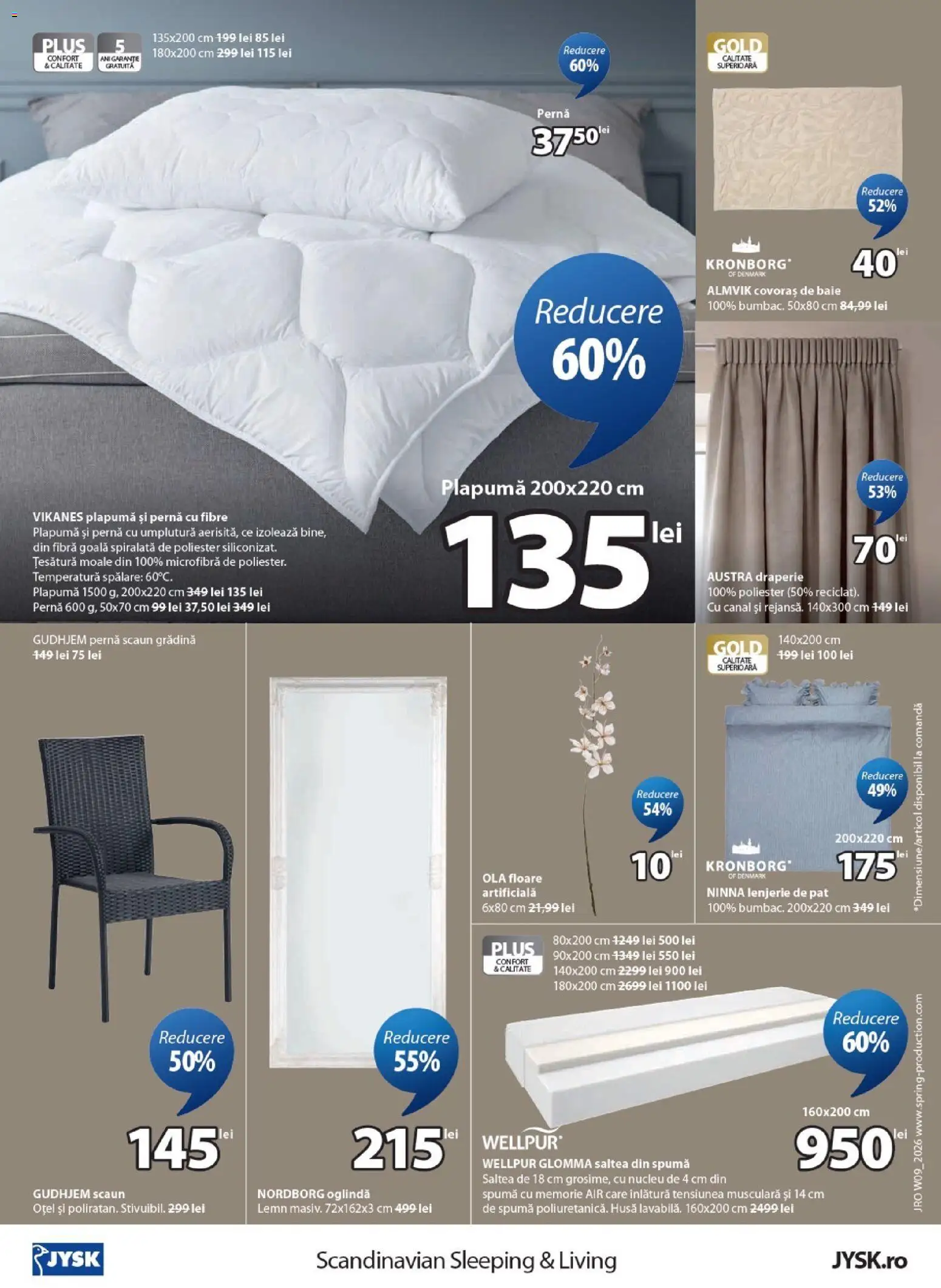 Noul catalog JYSK – valabil de la 23.02.2026 | Pagină: 16 | Produse: Memorie, Saltea, Pernă, Oglindă