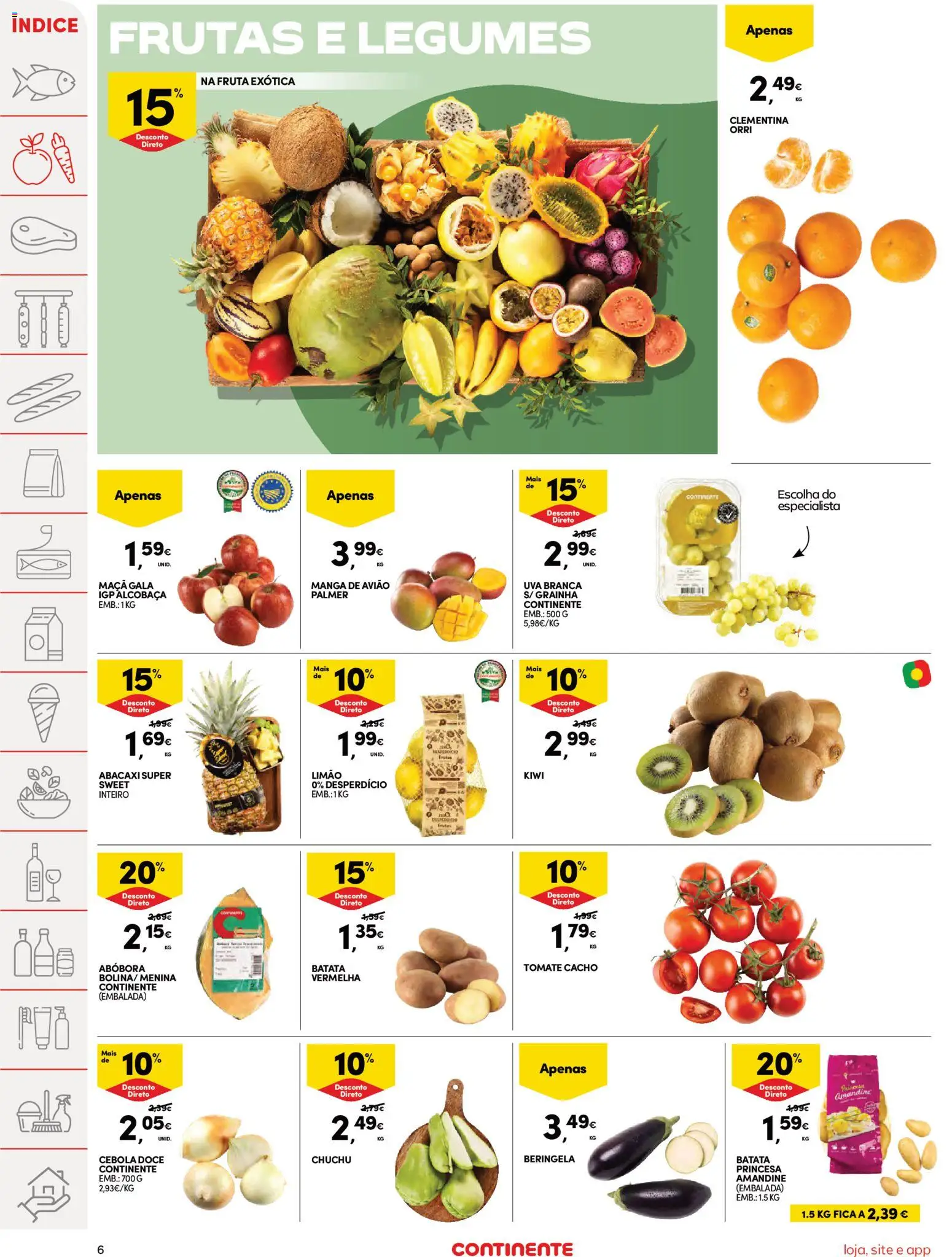 Continente Semanal Continente Bom Dia │ válido de 24.03.2026 | Página: 6 | Produtos: Cebola, Maça, Abóbora, Tomate