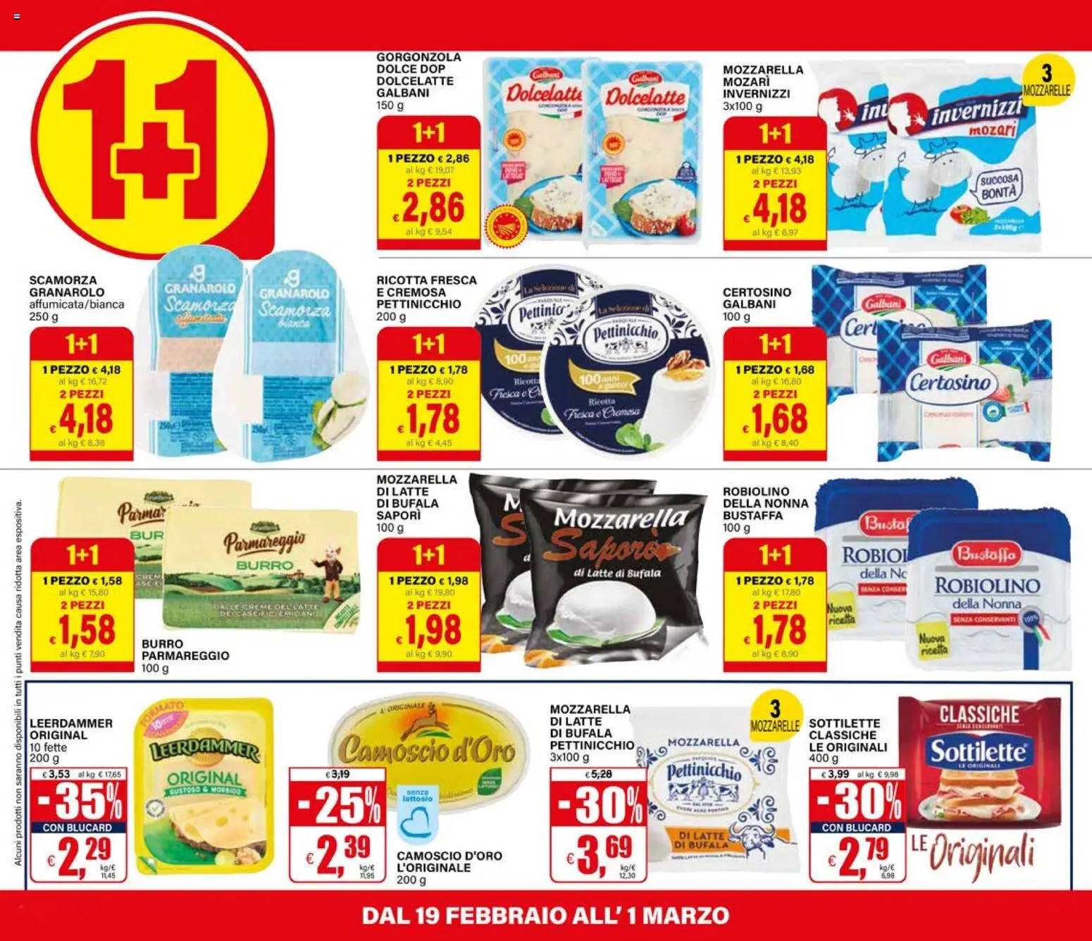 Volantino Il Gigante del 19.02.2026 | Pagina: 14 | Prodotti: Mozzarella, Latte, Ricotta, Gorgonzola