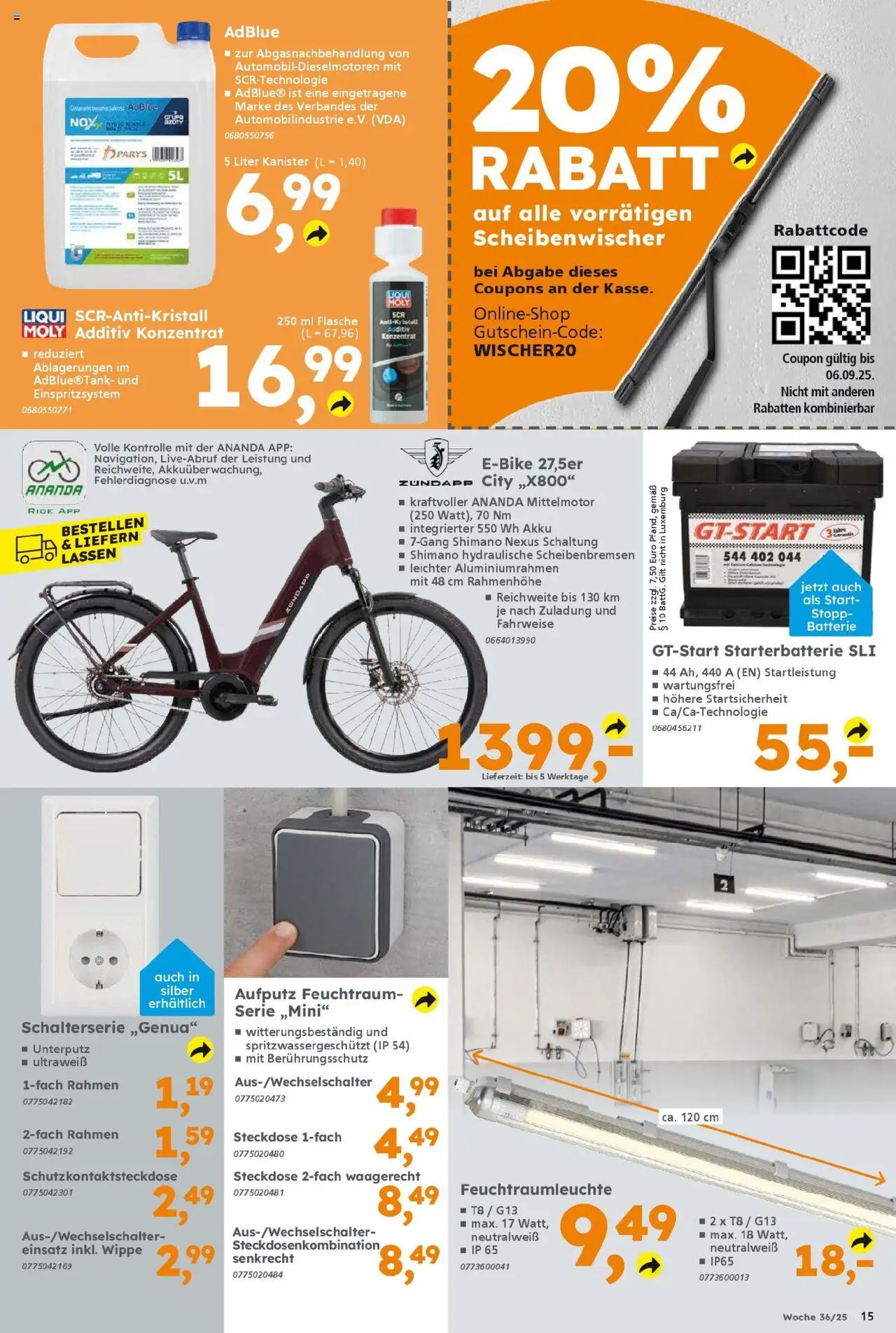 Globus Baumarkt prospekt Königsbrunn	 – gültig ab 31.08.2025 | Seite: 15 | Produkte: Steckdose, Batterie