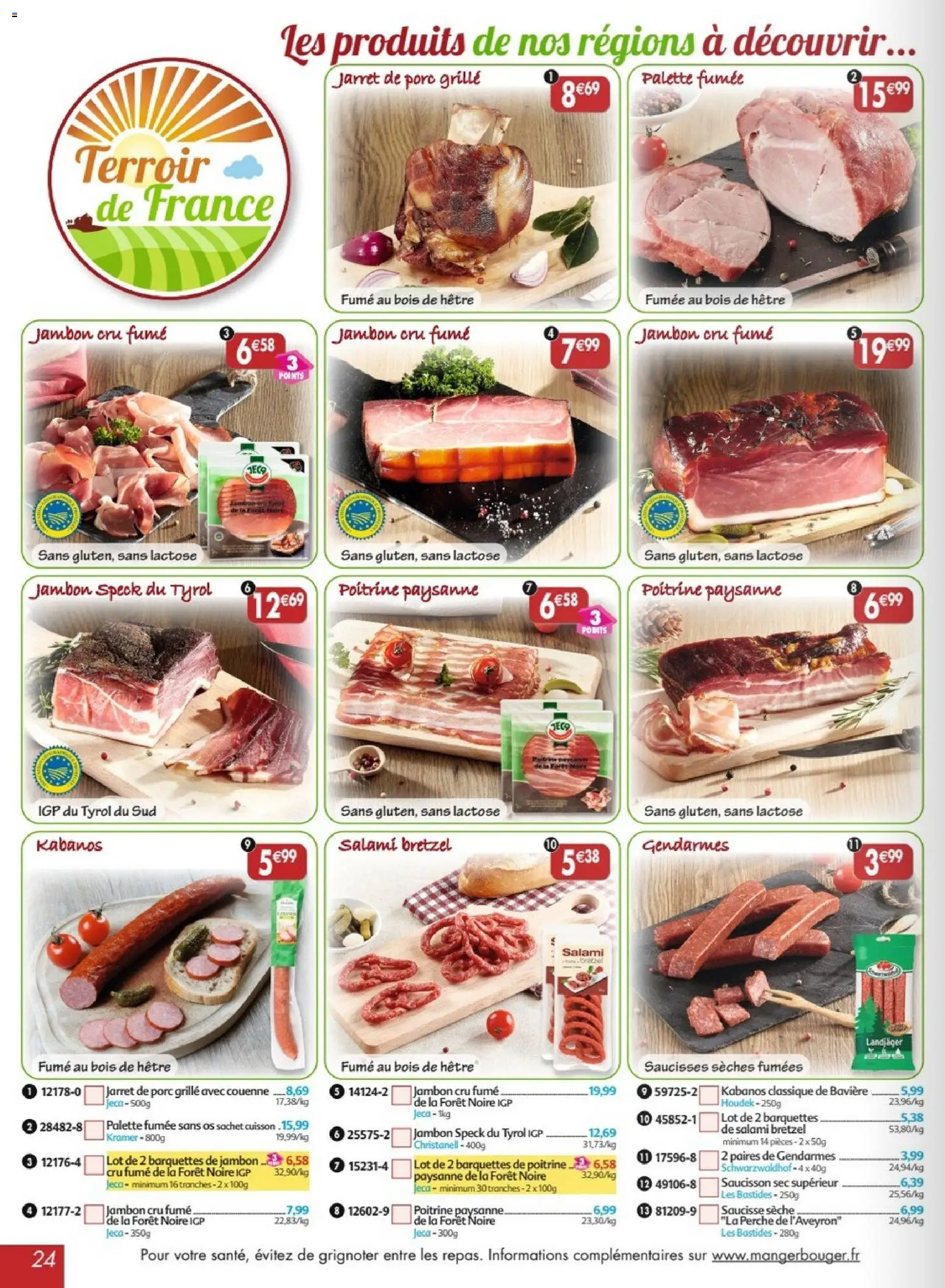 {H1} | Page: 24 | Produits: Saucisson, Saucisson sec, Jambon Cru, Saucisse