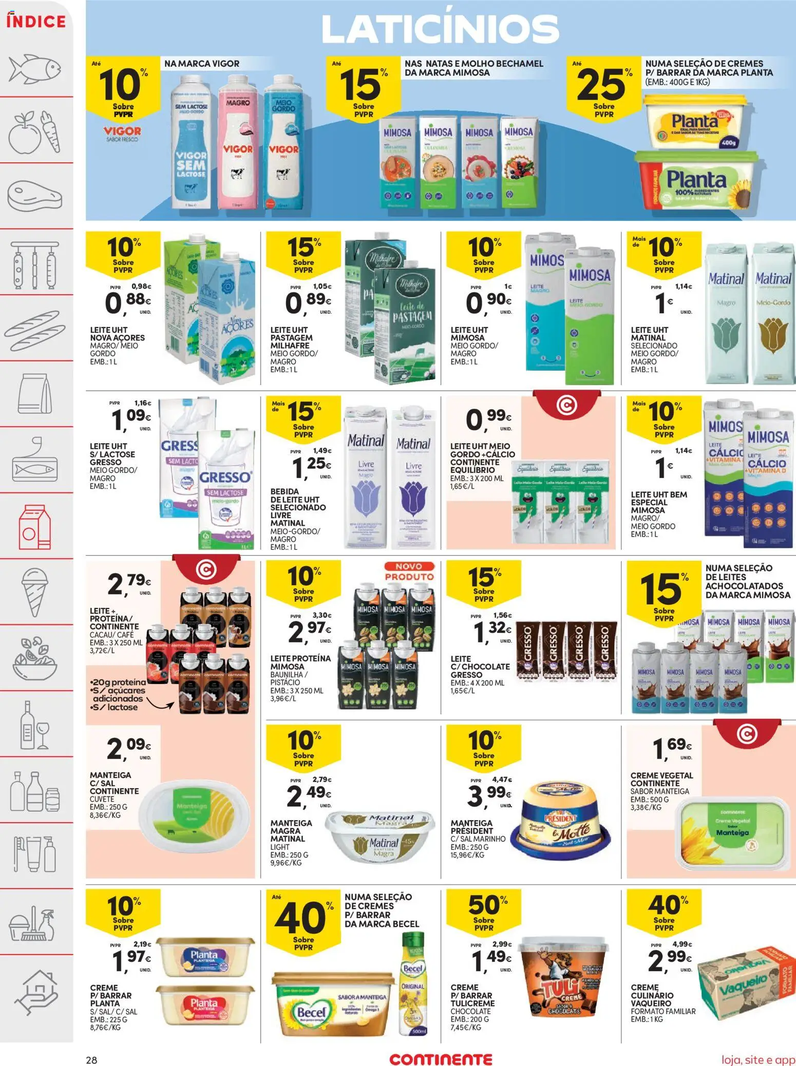 Continente folheto │ válido de 14.04.2026 | Página: 28 | Produtos: Leite, Vitamina d, Creme, Natas