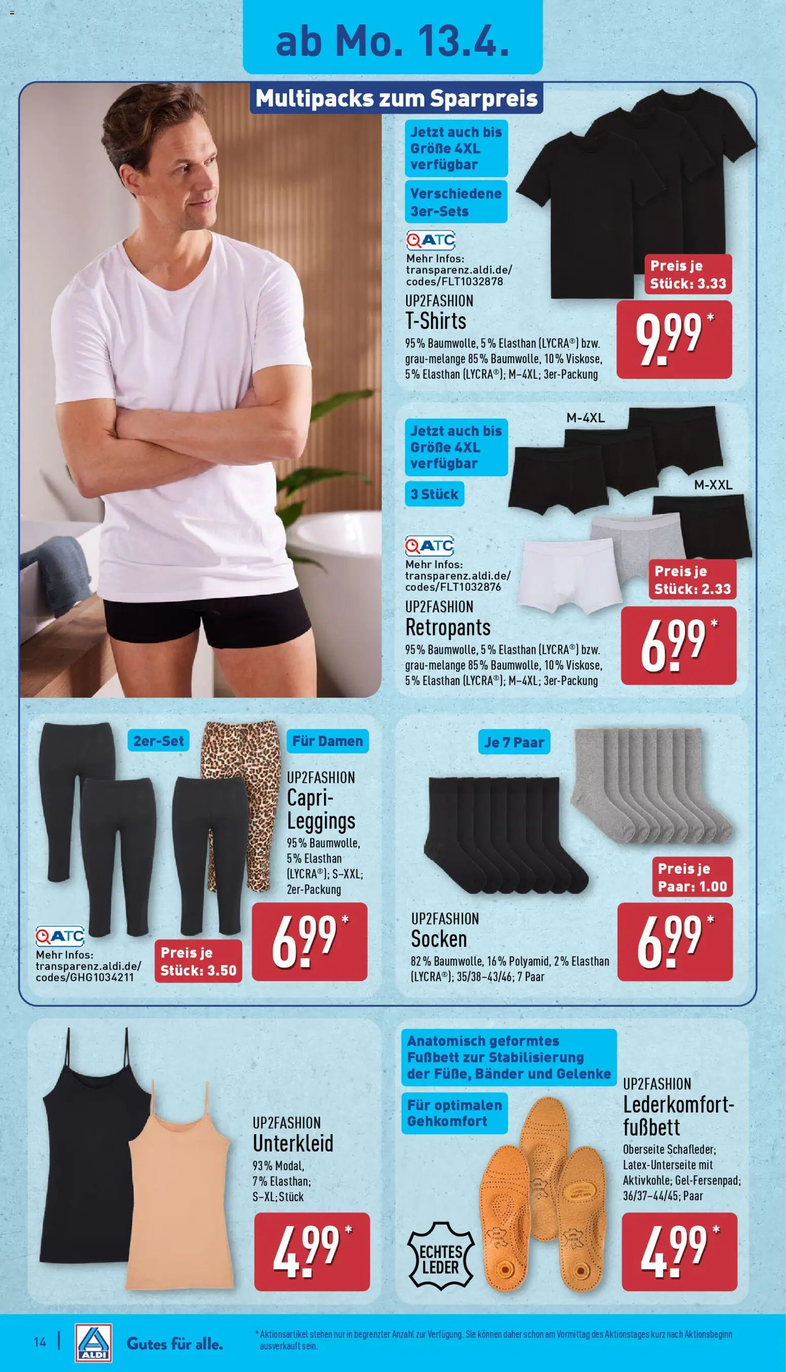 Aldi Prospekt 	 – gültig ab 13.04.2026 | Seite: 18 | Produkte: Up2fashion, Socken, Leggings