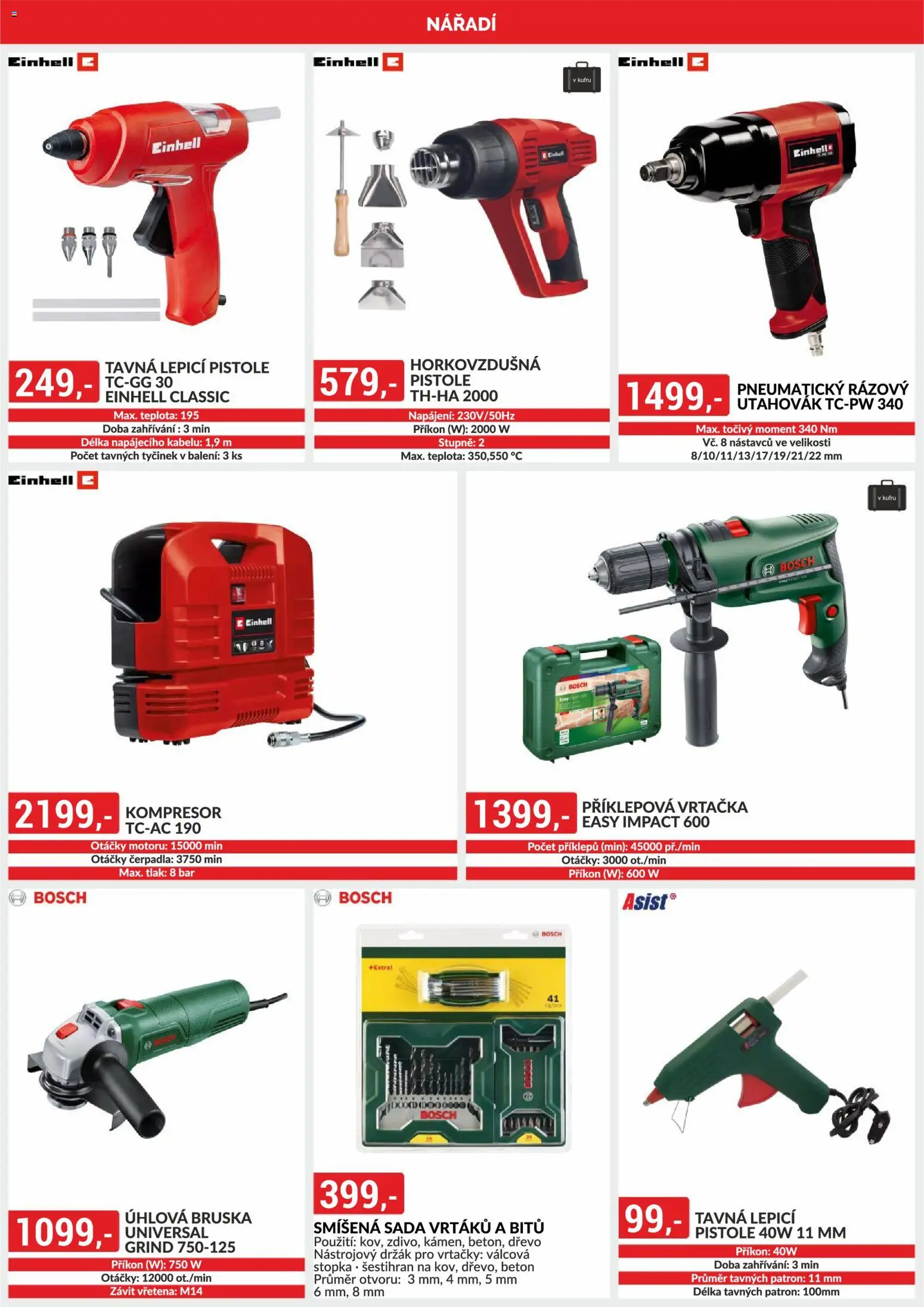BAUMAX leták od 01.03.2026 | Strana: 18 | Produkty: Příklepová vrtačka, Kompresor, Vrtačka, Úhlová bruska