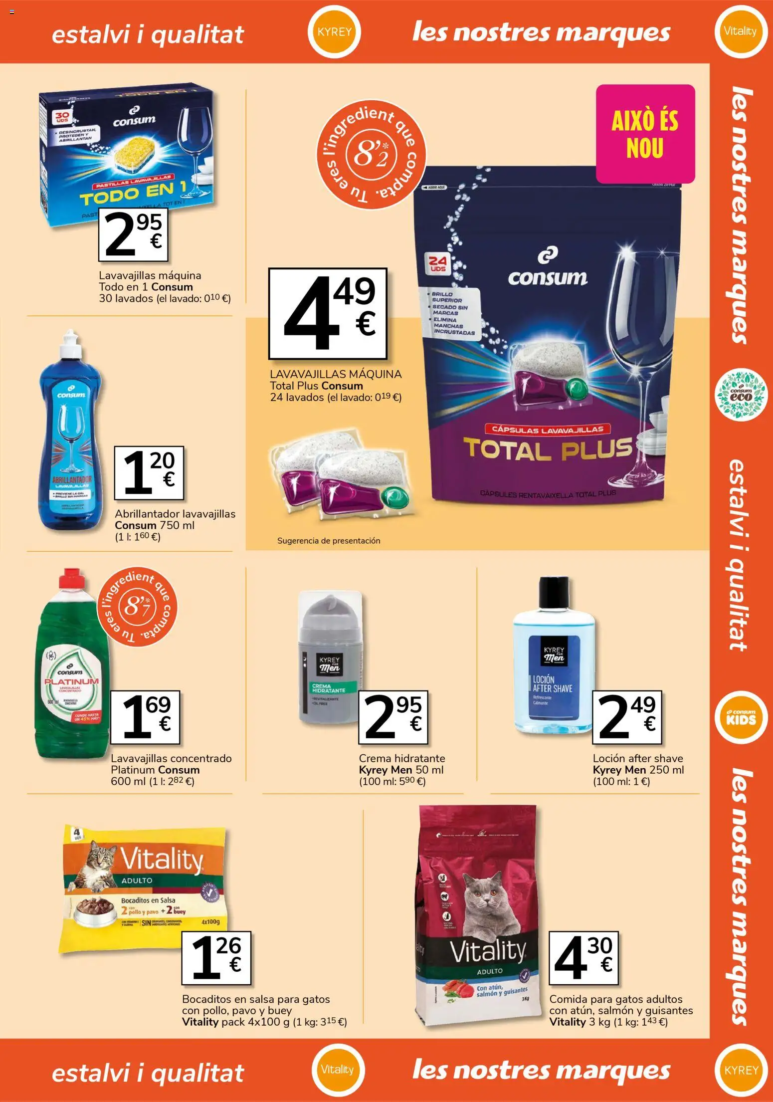 Consum folleto │ válido desde el 23.04.2026 | Página: 13 | Productos: Pastillas lavavajillas, Crema, Crema hidratante, Lavavajillas