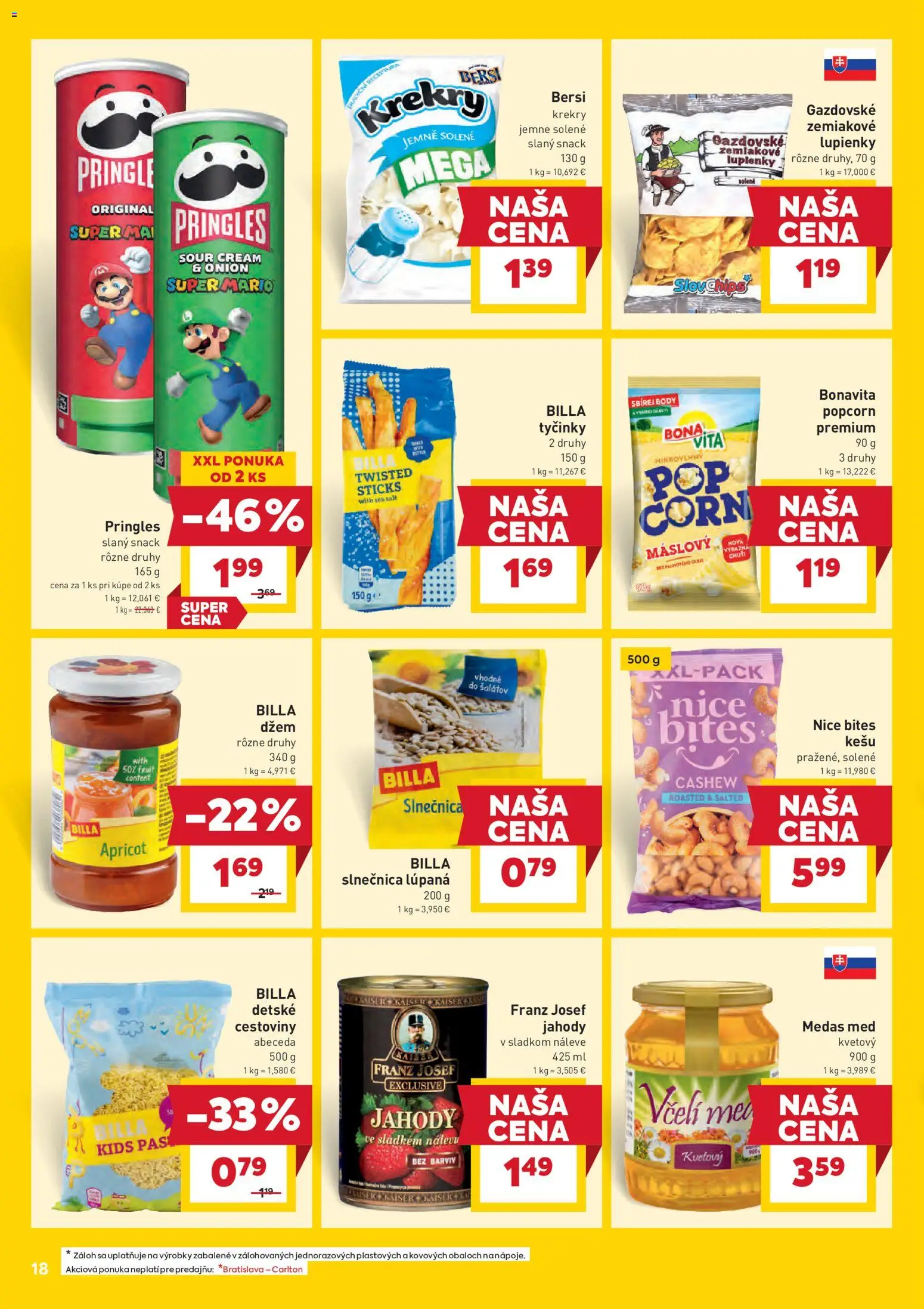 Nové Billa akcie – leták je platný od 28.01.2026 | Strana: 20 | Produkty: Pás, Cestoviny, Med