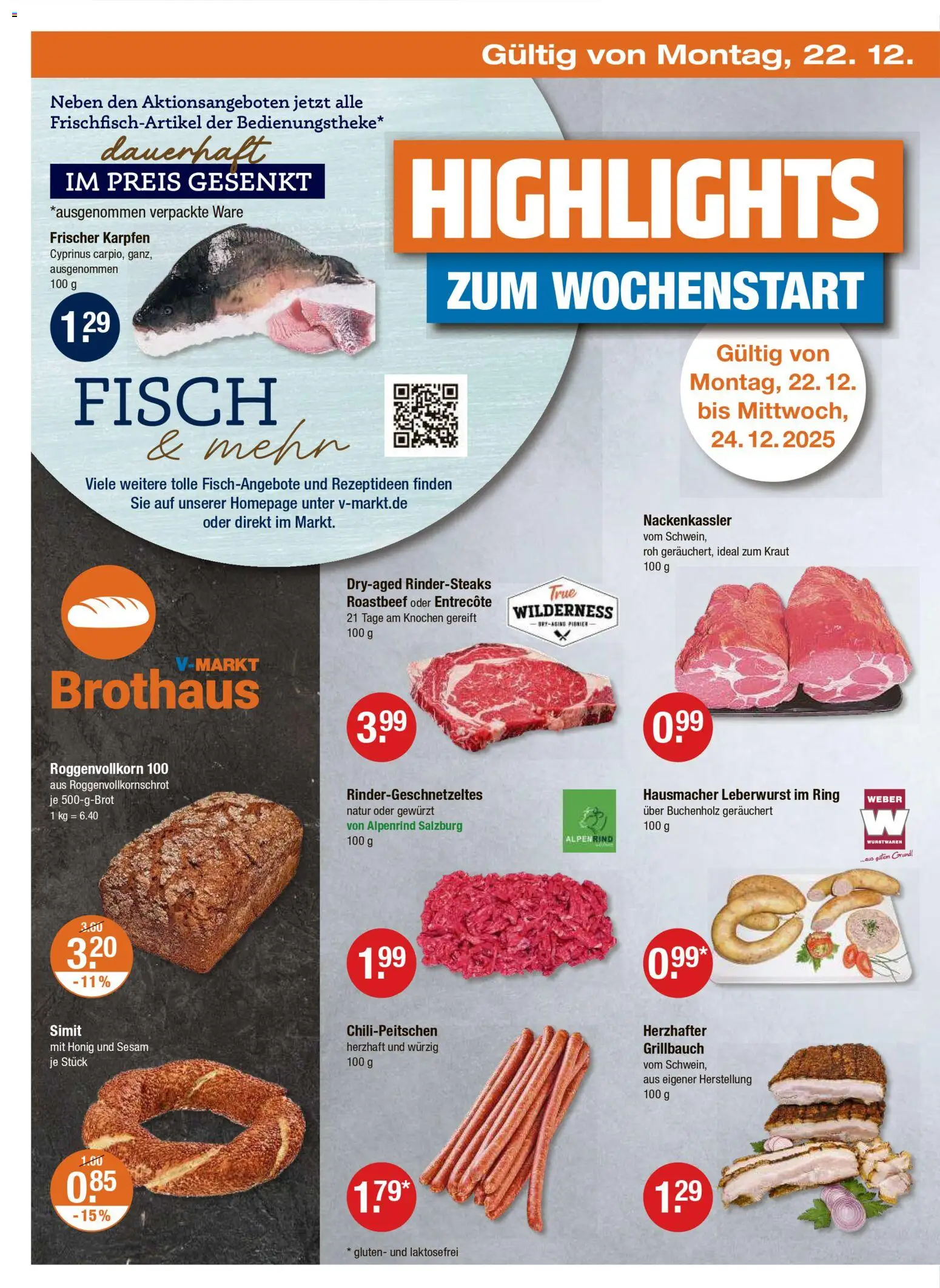 V-Markt - M&#252;nchen – gültig ab 18.12.2025 | Seite: 22 | Produkte: Entrecote, Roastbeef, Fisch, Kraut