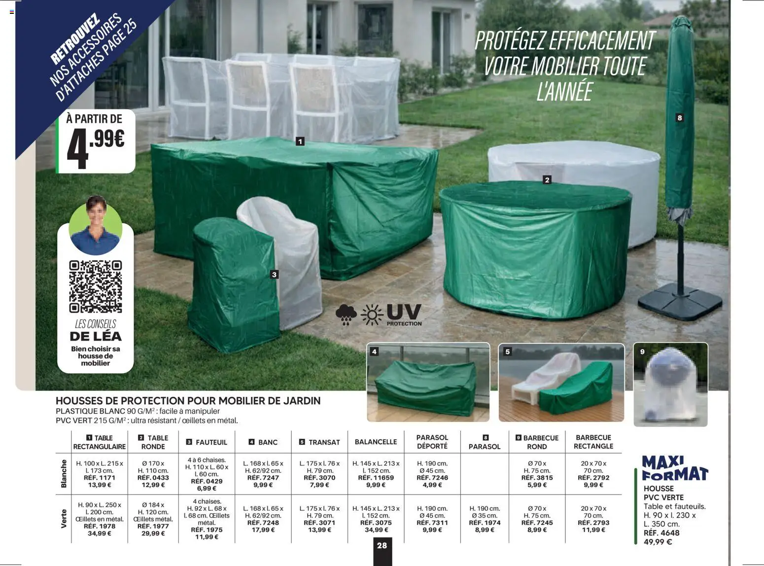 {H1} | Page: 28 | Produits: Fauteuil, Table, Mobilier de jardin, Parasol