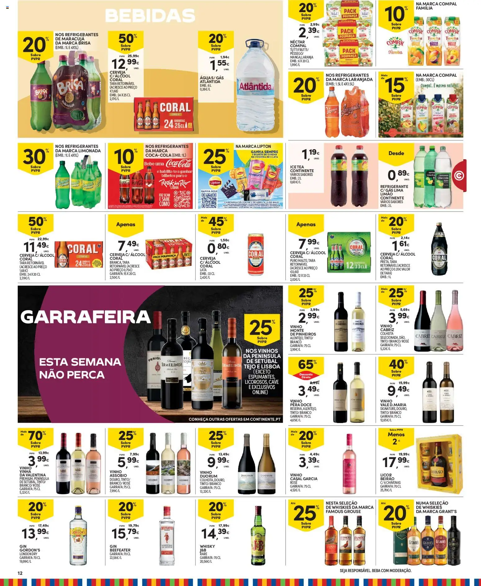 Continente Madeira │ válido de 14.04.2026 | Página: 12 | Produtos: Refrigerante, Kombucha, Cerveja, Gin