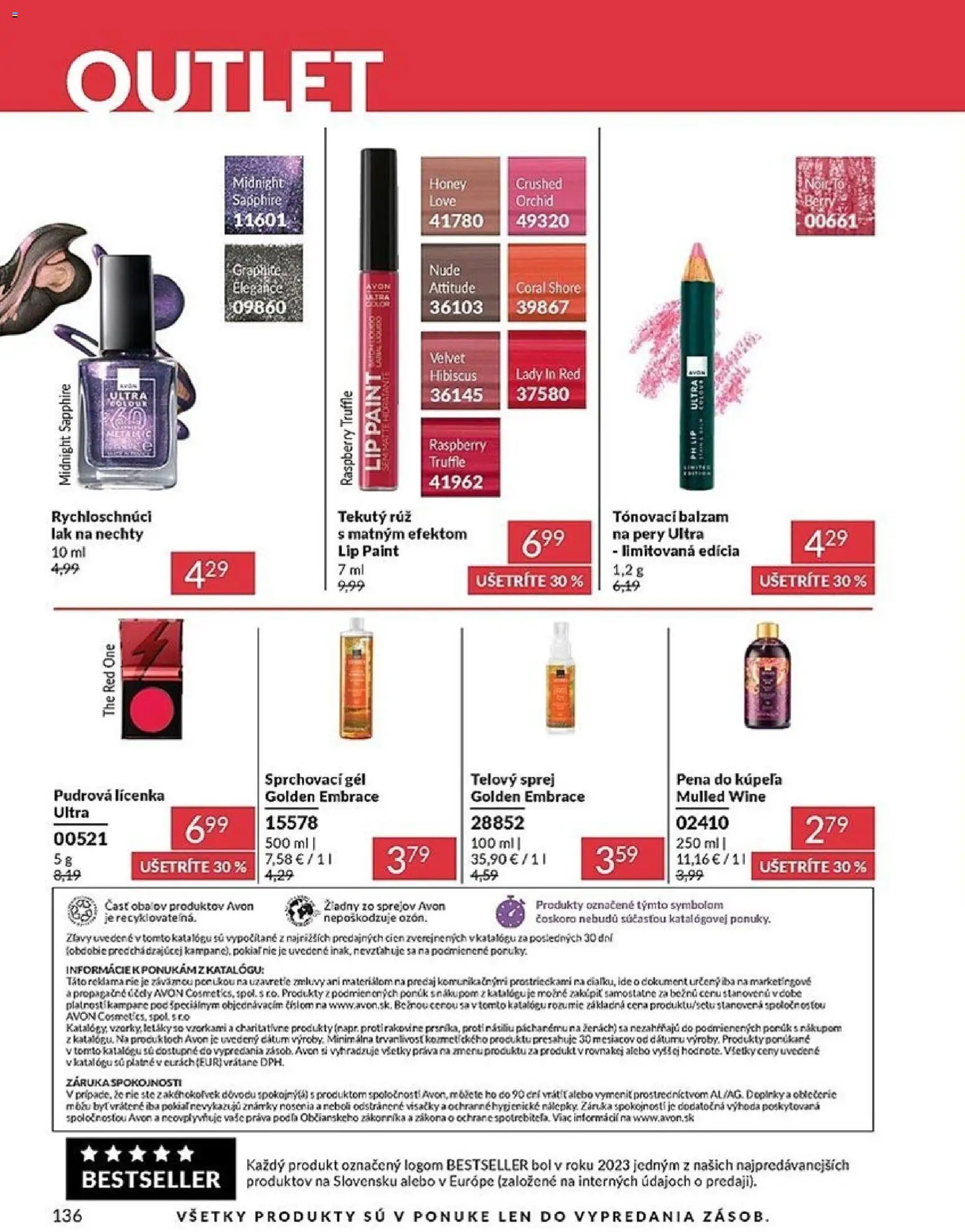 Nové Avon akcie – leták je platný od 01.04.2026 | Strana: 136 | Produkty: Lícenka, Lak na nechty, Pena do kúpeľa