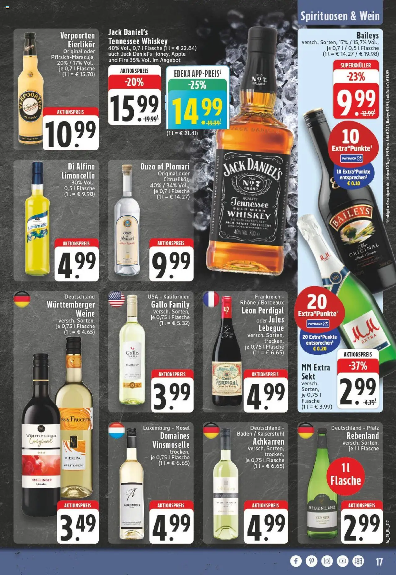 Edeka prospekt Schwerte - Holzen	 - gültig ab dem 08.06.2025 | Seite: 17 | Produkte: Jack Daniel's, Baileys, Wein, Whiskey