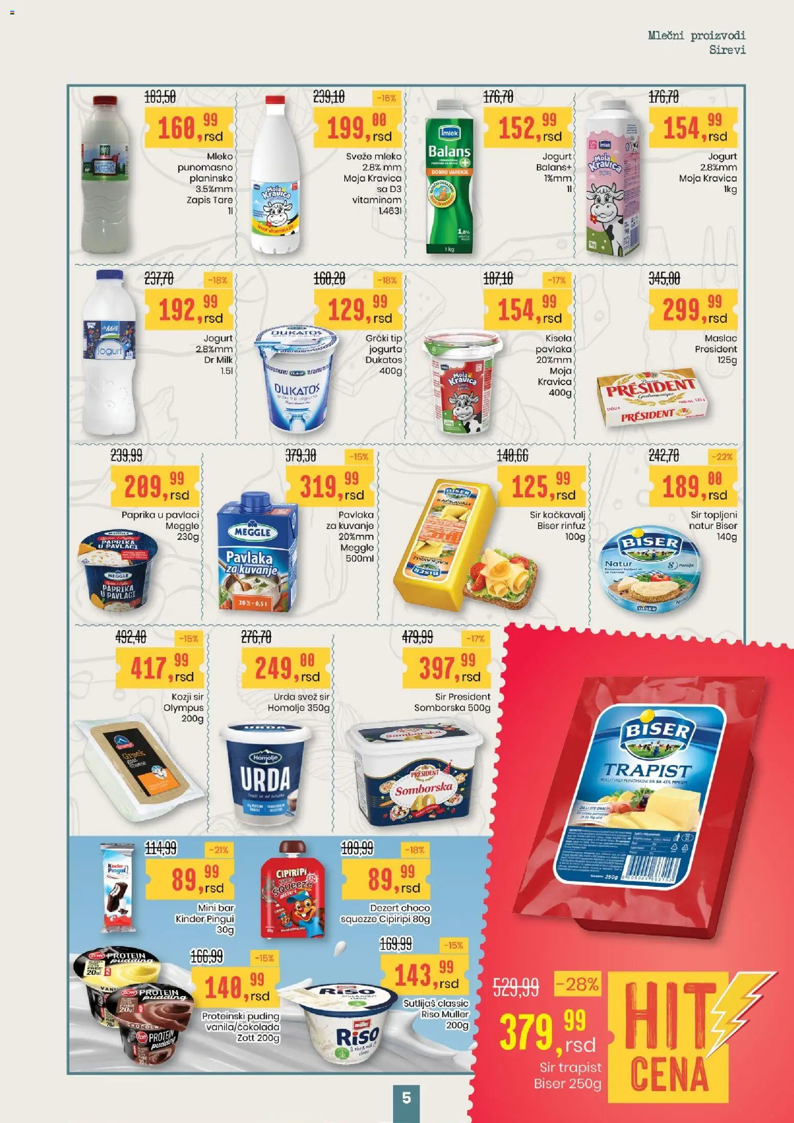 Aroma Market katalog - važi od 19.02.2026 | Strana: 5 | Proizvode: Kozji sir, Paprika, Mleko, Paprika u pavlaci