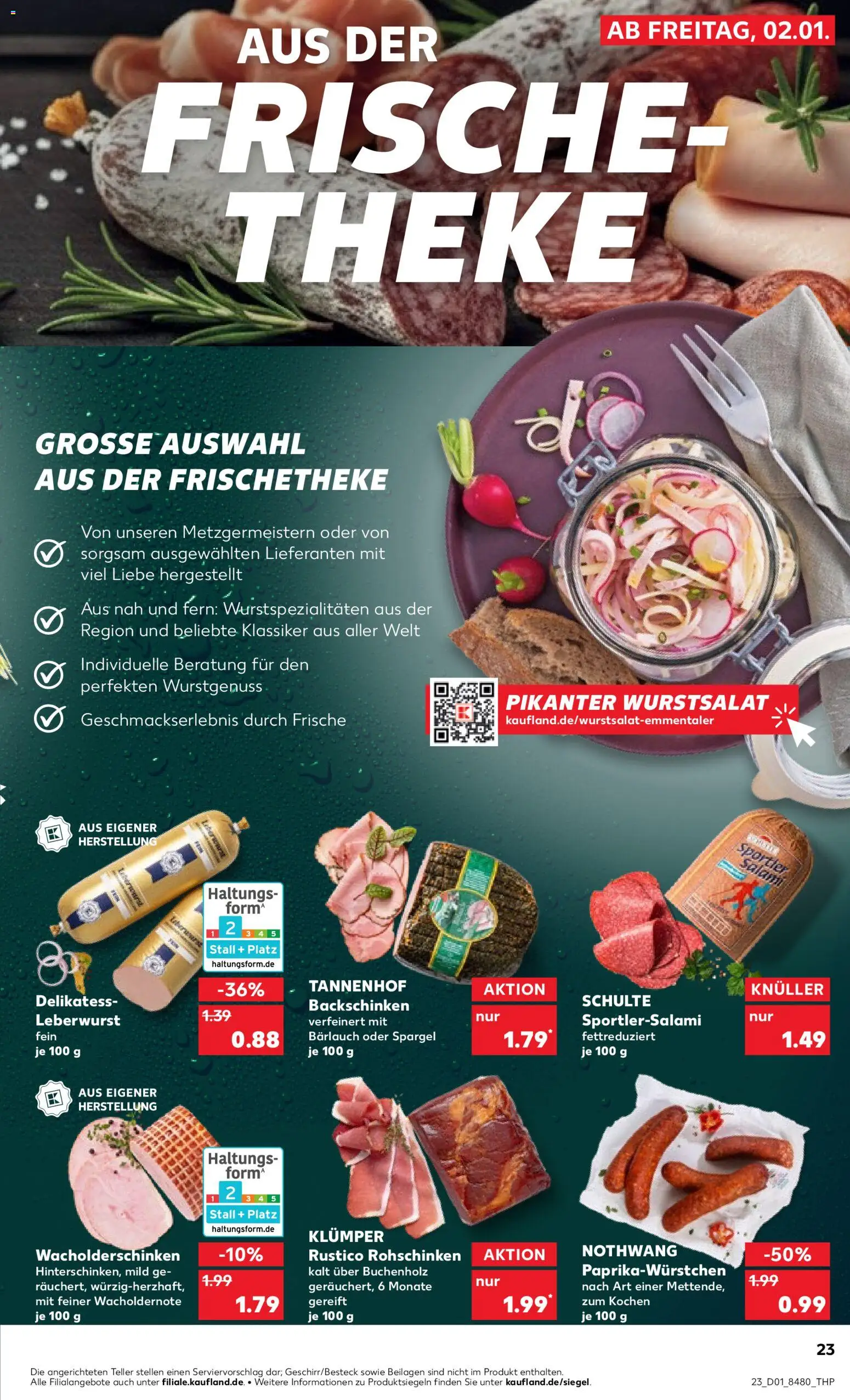 Kaufland prospekt Stuttgart	 – gültig ab 02.01.2026 | Seite: 23 | Produkte: Theke, Spargel, Salami