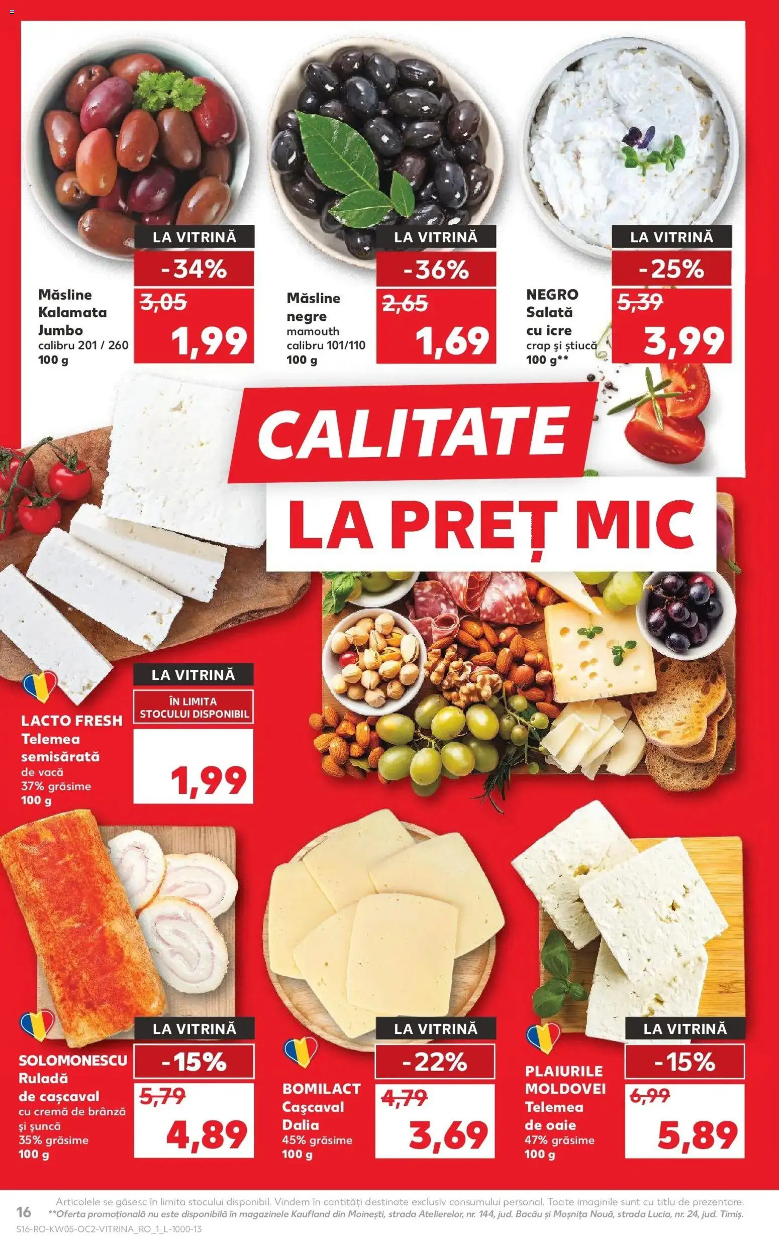 Noul catalog Kaufland – valabil de la 28.01.2026 | Pagină: 16 | Produse: Hijyenik ped, Cașcaval, Cremă, Salată