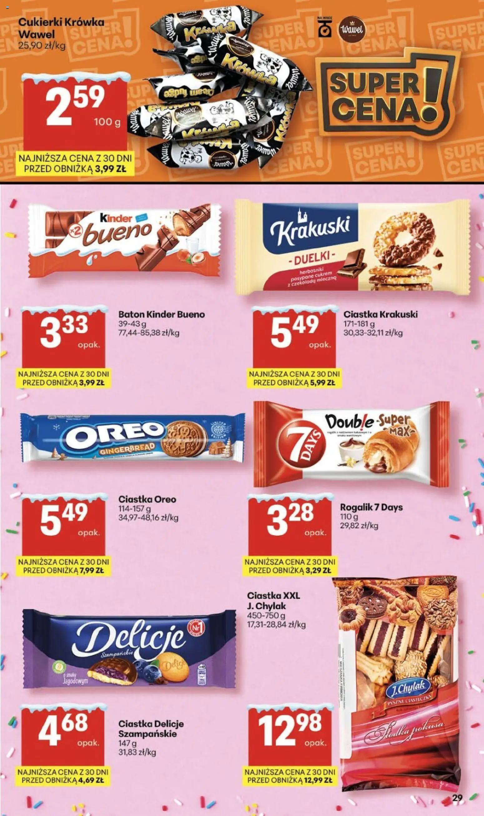 Delikatesy Centrum Gazetka - Sklepy Własne od 08.01.2026 | Strona: 29 | Produkty: Kinder Bueno, Baton, Czekolada, Ciasteczka