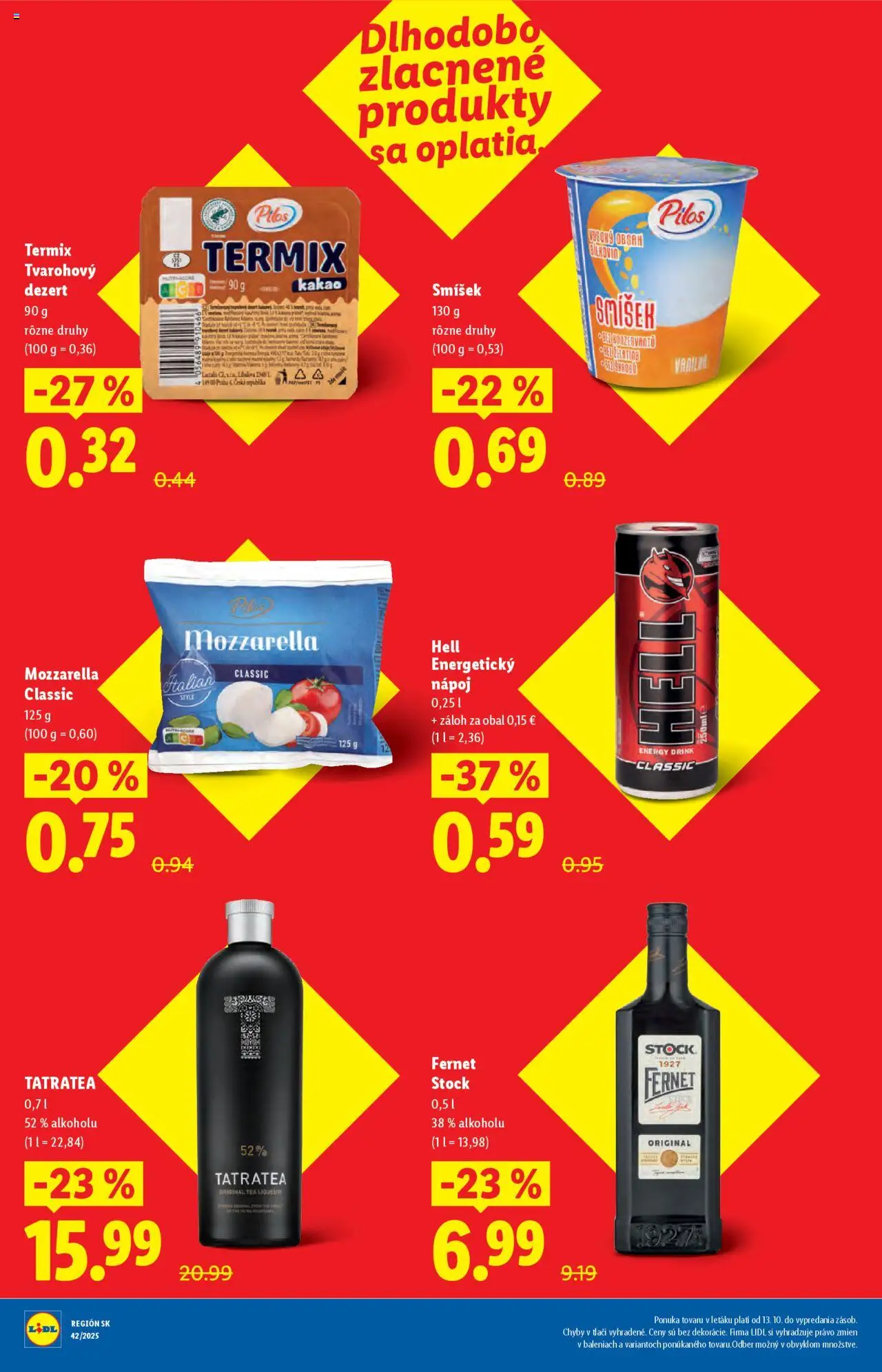 Nové Lidl akcie – leták je platný od 16.10.2025 | Strana: 4 | Produkty: Fernet, Fernet Stock, Energetický nápoj, Kakao