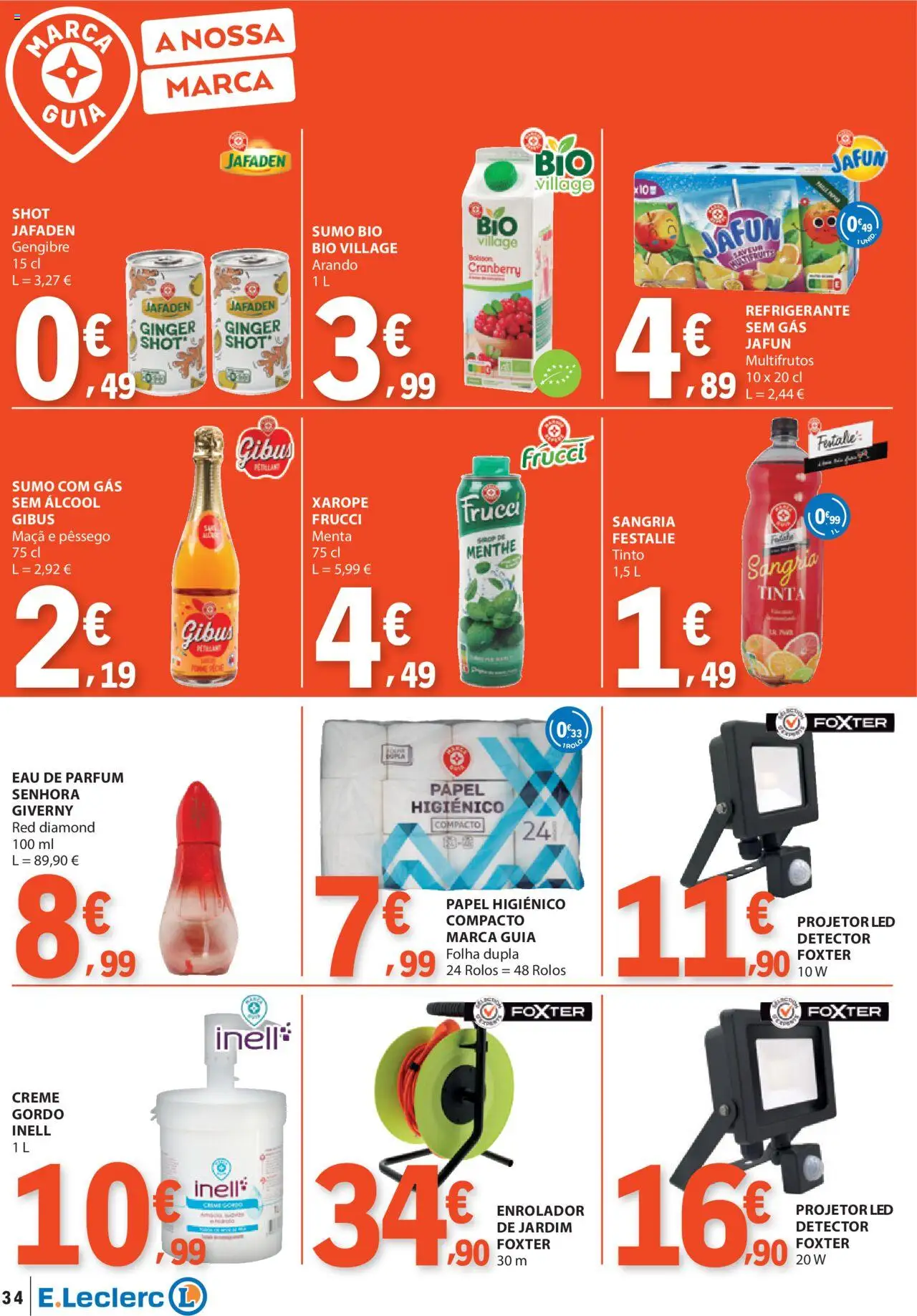 E.Leclerc folheto │ válido de 09.10.2025 | Página: 34 | Produtos: Tinta, Maça, Sumo, Creme