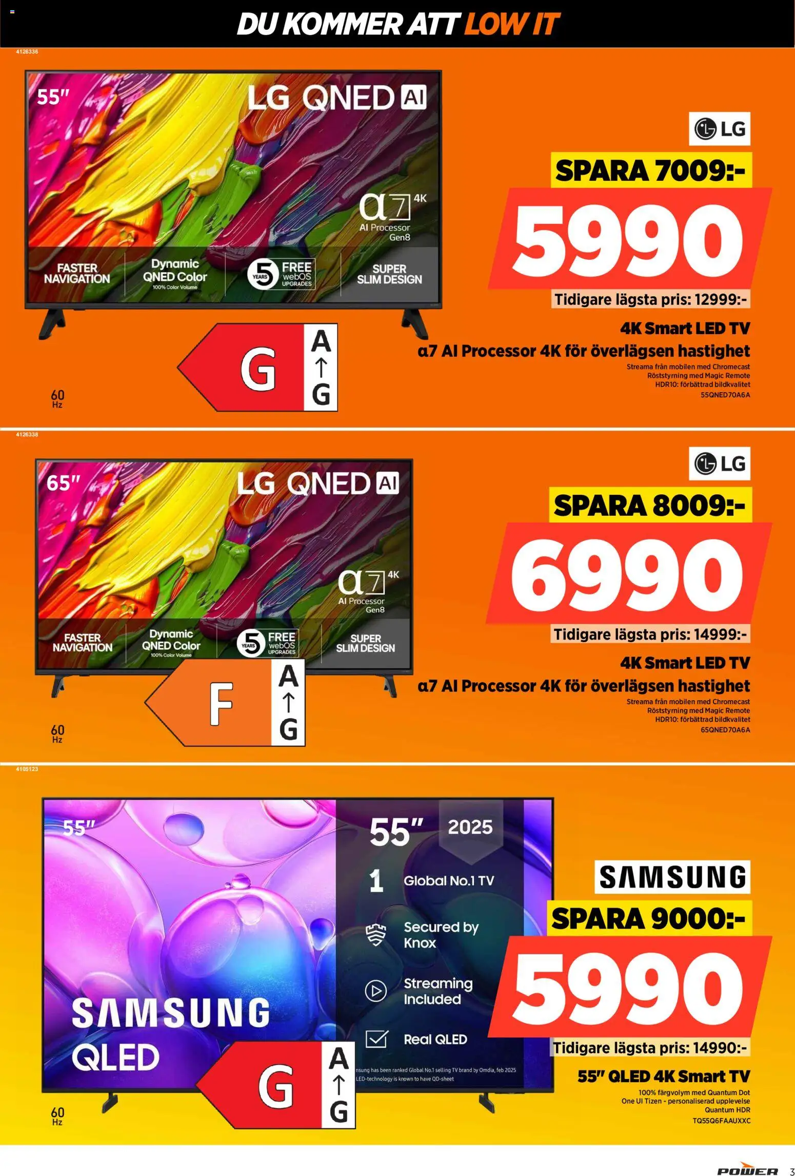 Power reklamblad aktuell från 23.03.2026 | Sida: 3 | Produkter: Smart tv, Tv, Led tv