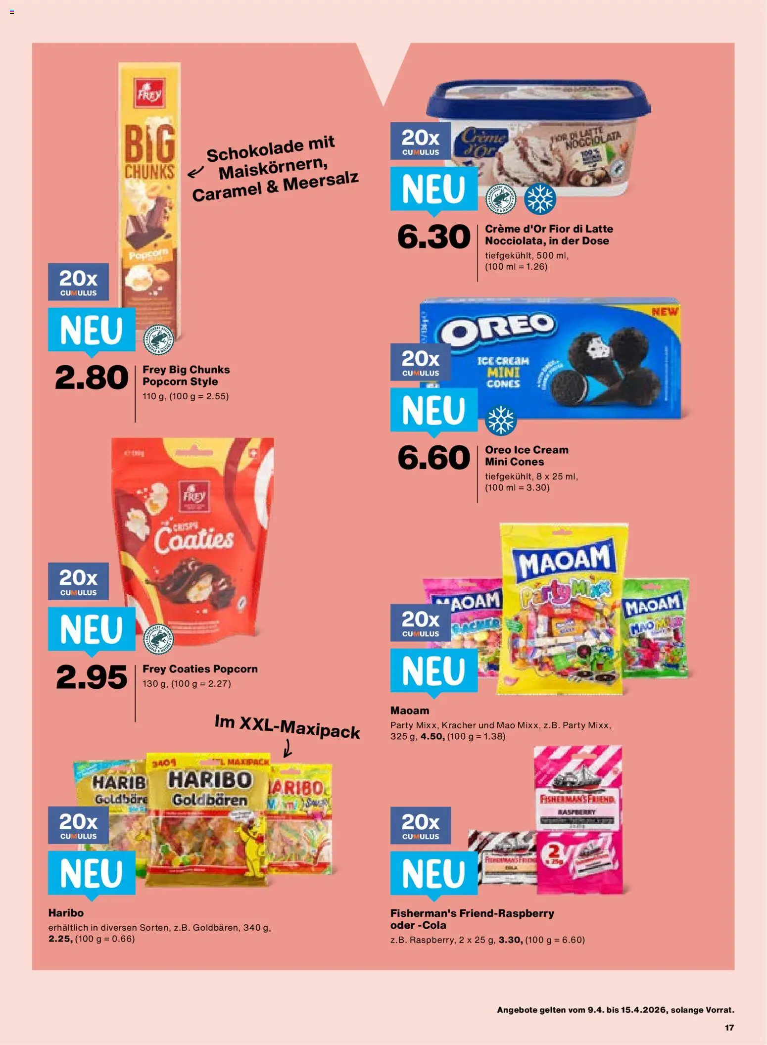 Migros aktionen – gültig ab 09.04.2026 | Seite: 17 | Produkte: Schokolade, Creme
