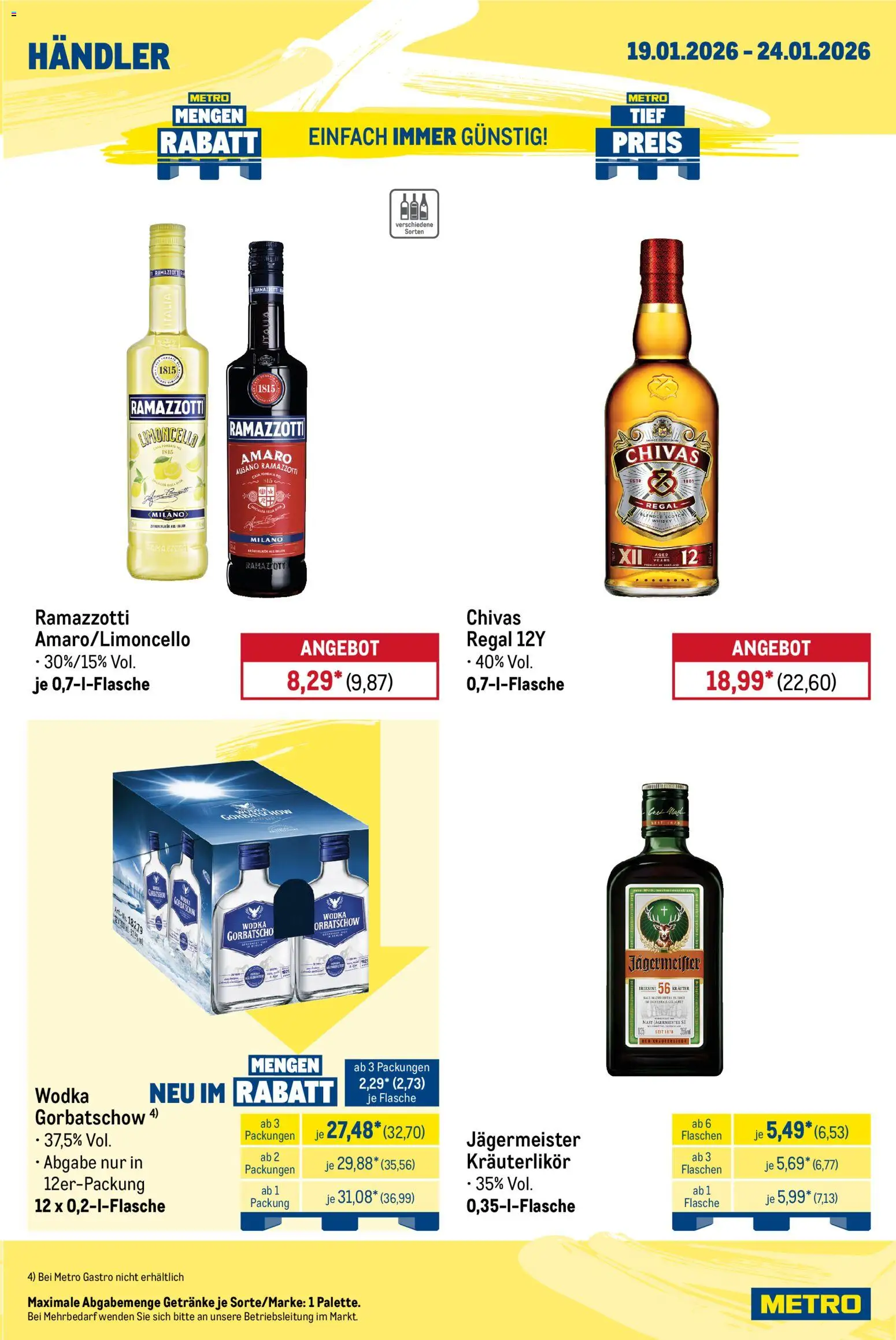 Metro Wochen-Angebote Händler – gültig ab 19.01.2026 | Seite: 5 | Produkte: Whisky, Jägermeister, Wodka, Ramazzotti