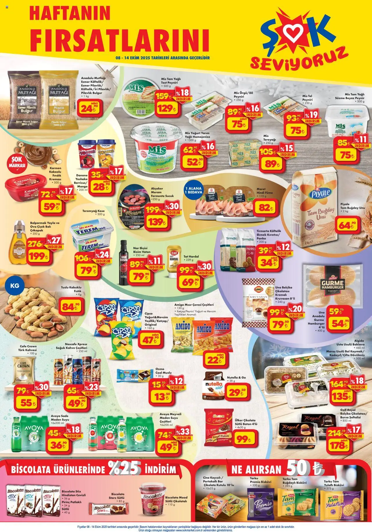 Şok Market Katalog - 08.10.2025 tarihinden itibaren geçerlidir | Sayfa: 1 | Ürünler: Tereyağı, Kahve, Nar, Sucuk