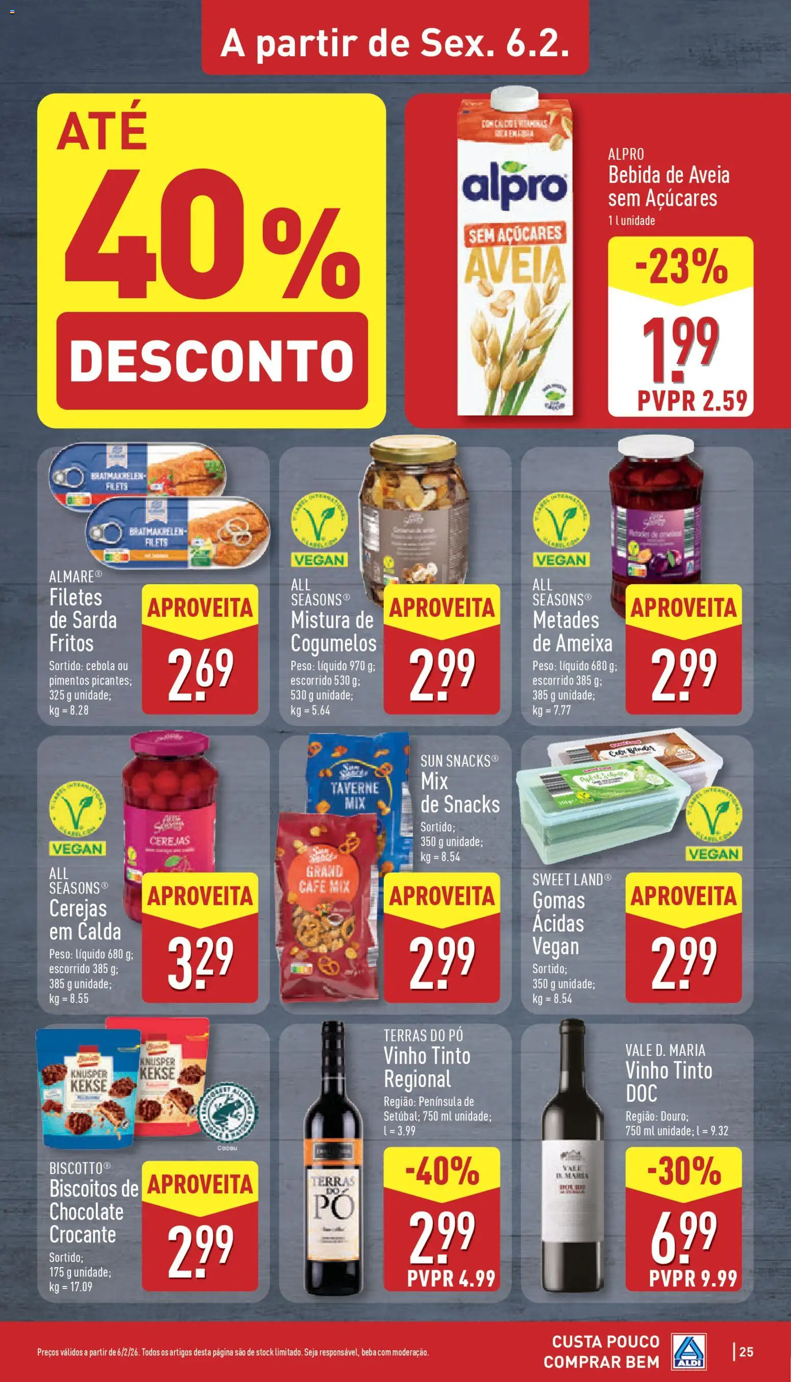 Aldi folheto │ válido de 02.02.2026 | Página: 25 | Produtos: Café, Vinho, Cogumelos, Bebida