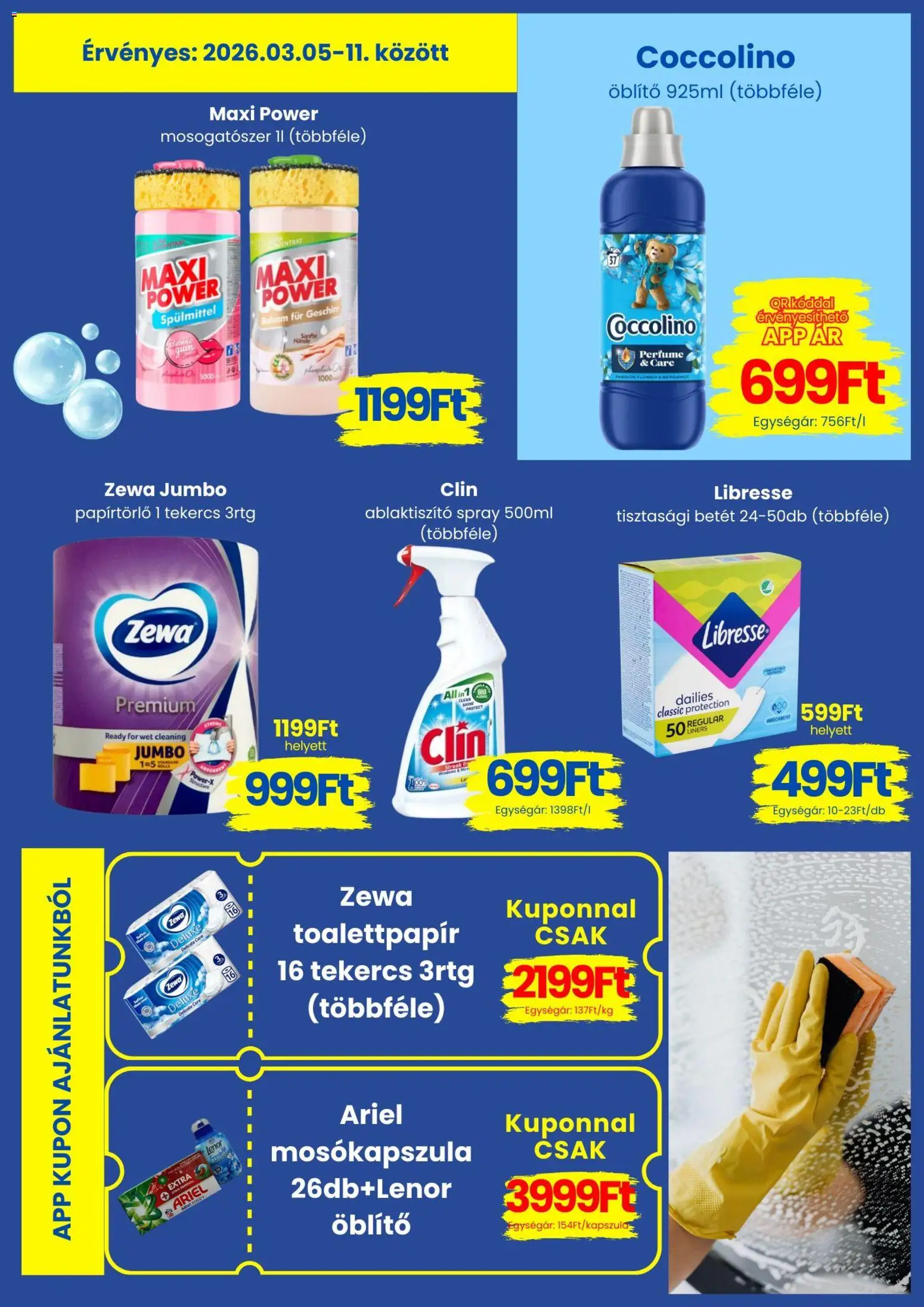 Magnetic akciós ujság - amely érvényes a következő dátumtól: 05.03.2026 | Oldal: 4 | Termékek: Ariel, Coccolino, Mosókapszula, Öblítő