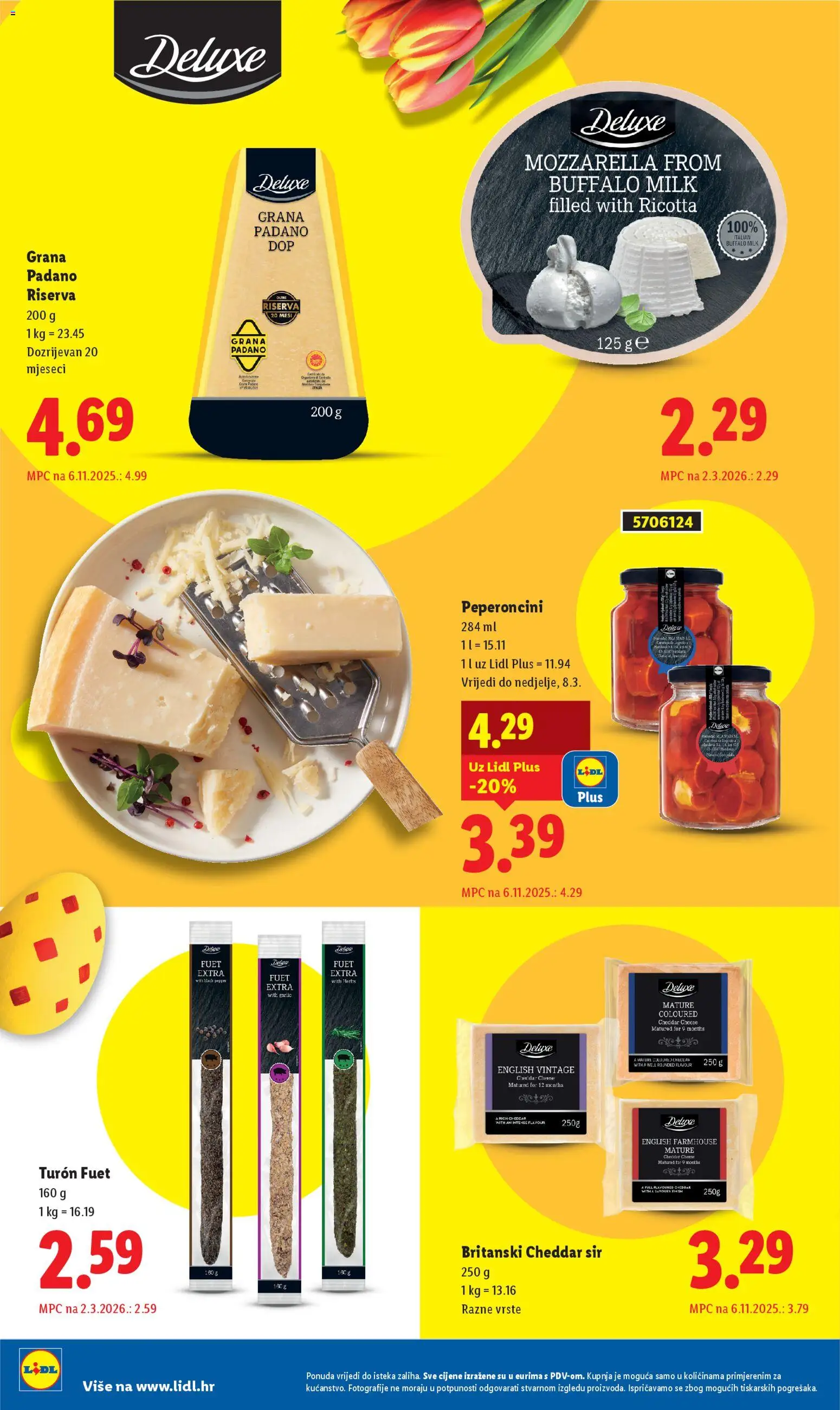 Lidl katalog | vrijedi od 02.03.2026 | Stranica: 4 | Proizvodi: Grana Padano, Mozzarella, Sir