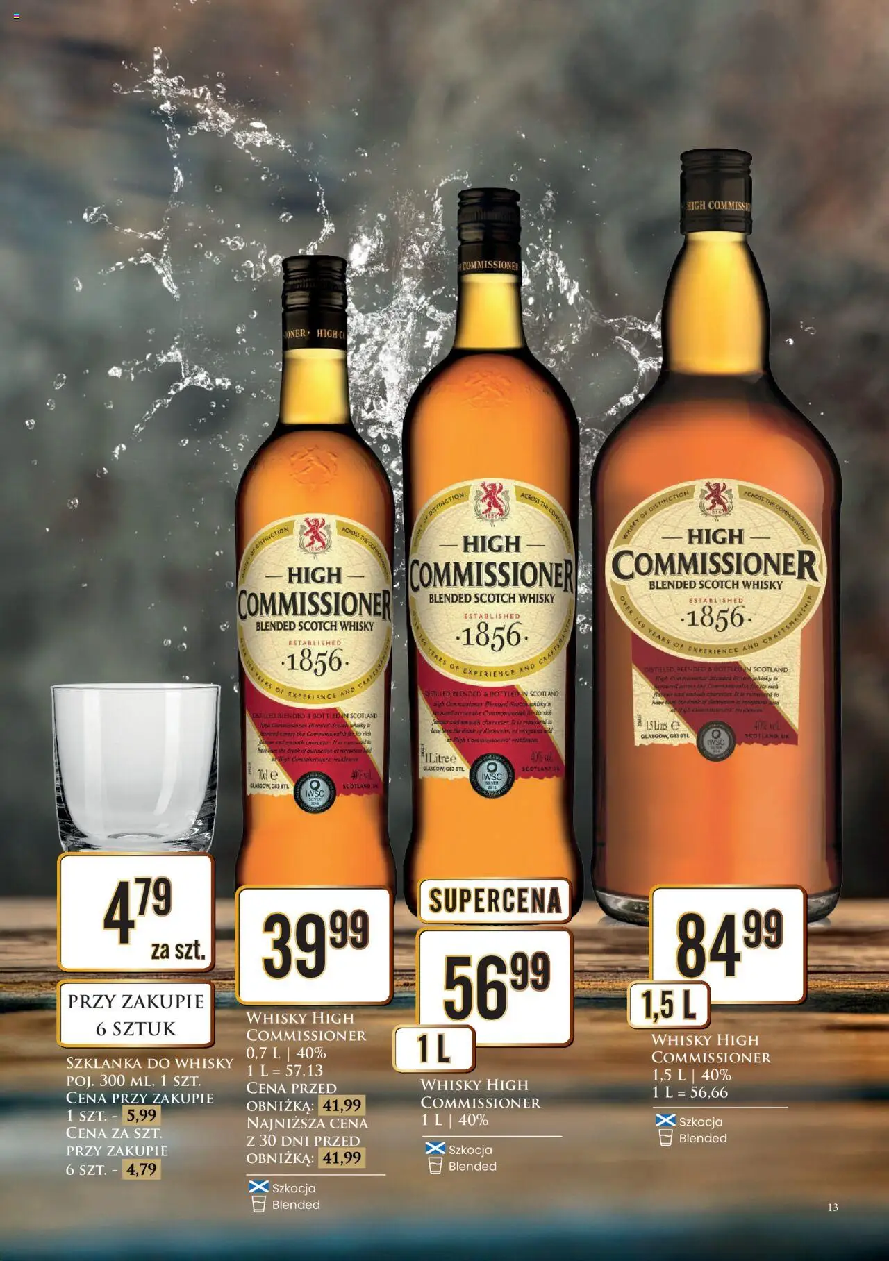 Dino Gazetka alkoholowa od 11.08.2025 | Strona: 13 | Produkty: Szklanka, Whisky
