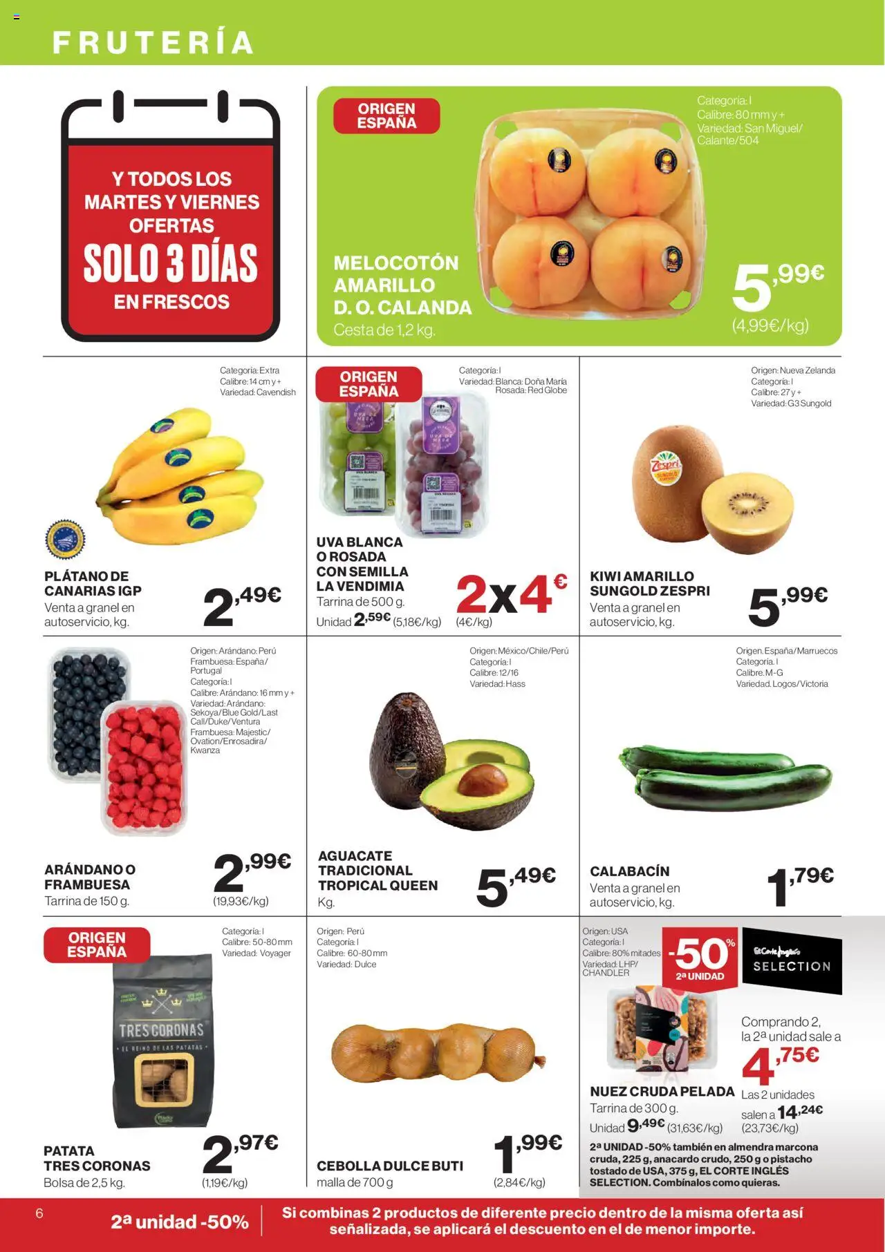 Supercor folleto │ válido desde el 25.09.2025 | Página: 6 | Productos: Calabacín, Kiwi, Melocotón amarillo, Cesta