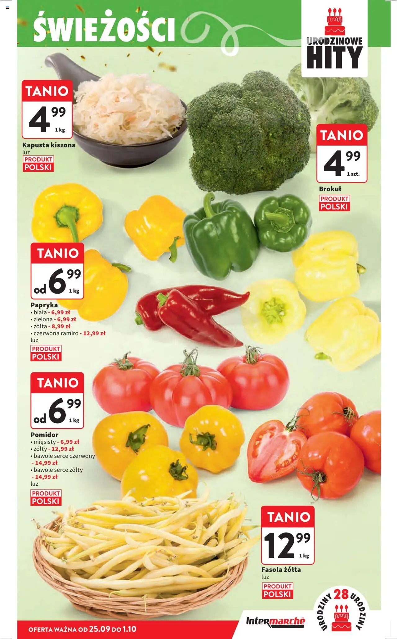 Intermarche Gazetka od 25.09.2025 | Strona: 19 | Produkty: Kapusta, Brokuł, Kapusta kiszona, Papryka