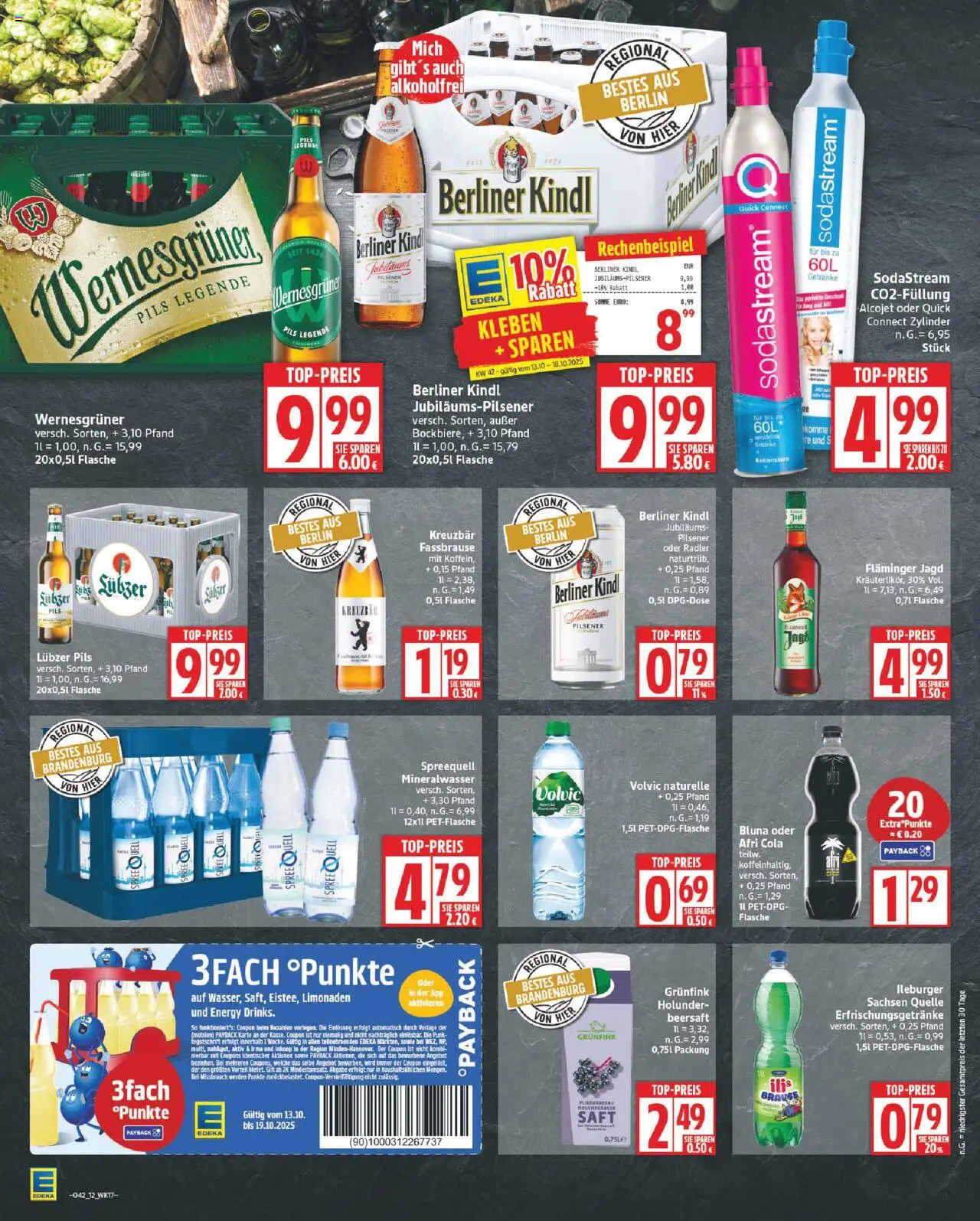 Edeka Prospekt 	 – gültig ab 13.10.2025 | Seite: 12 | Produkte: Pils, Wernesgruner, Radler, Volvic