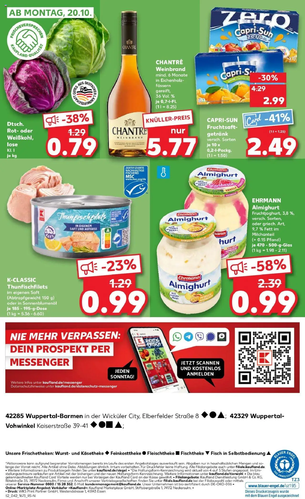 Kaufland prospekt Wuppertal	 – gültig ab 15.10.2025 | Seite: 52 | Produkte: Ehrmann almighurt, Sonnenblumenol, Chantré, Saft