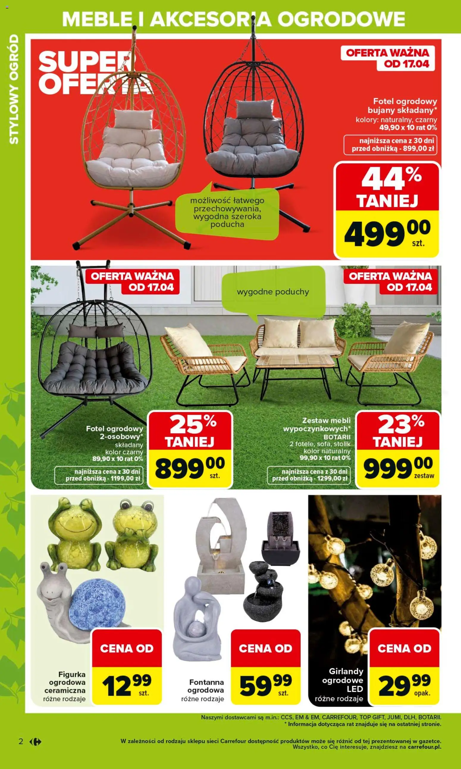Carrefour gazetka - Gdzie Kwitnie Życie od 07.04.2026 | Strona: 2 | Produkty: Fotel ogrodowy, Top, Fotel