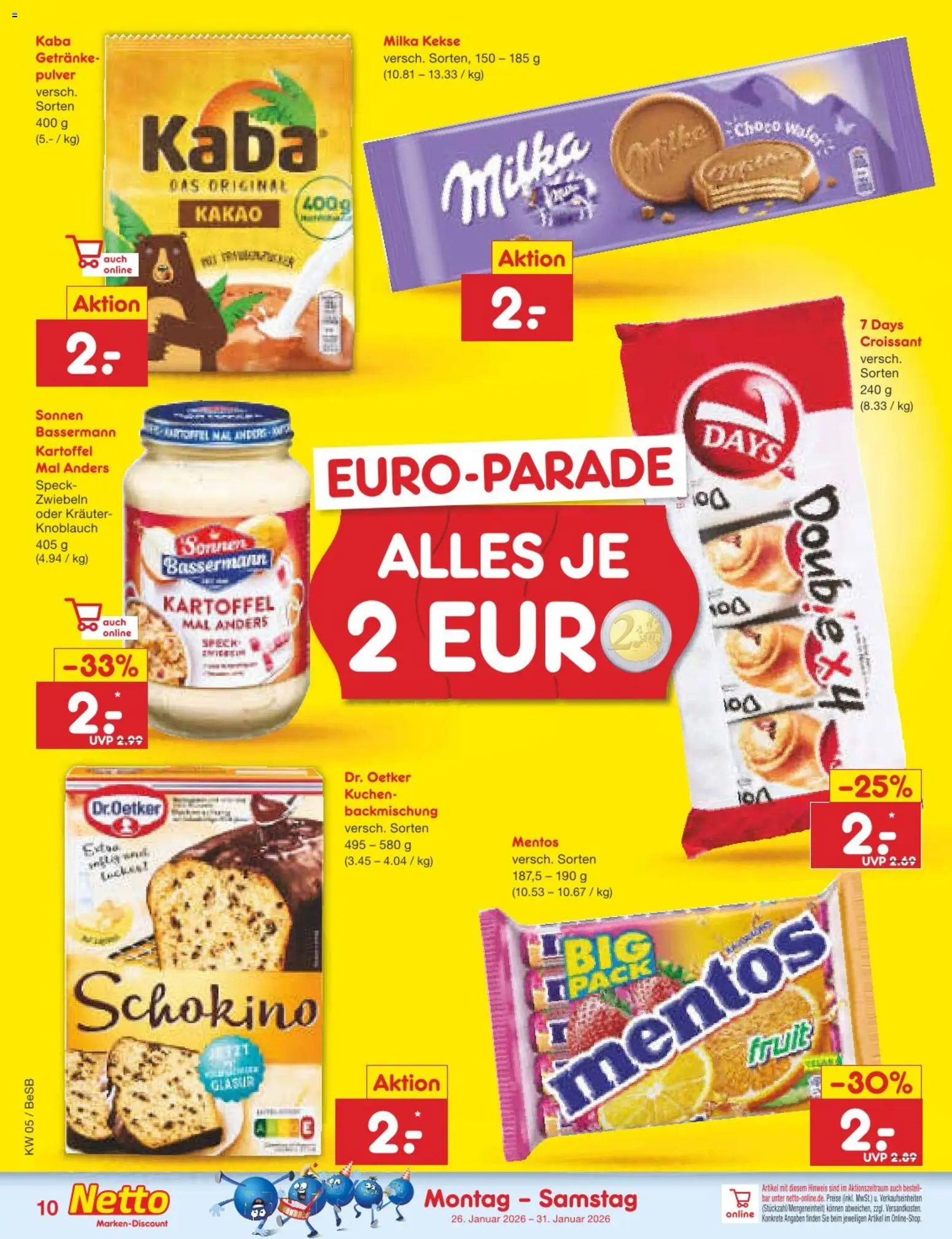 Netto Marken-Discount Prospekt 	 – gültig ab 26.01.2026 | Seite: 10 | Produkte: Croissant, Zwiebeln, Knoblauch, Kekse