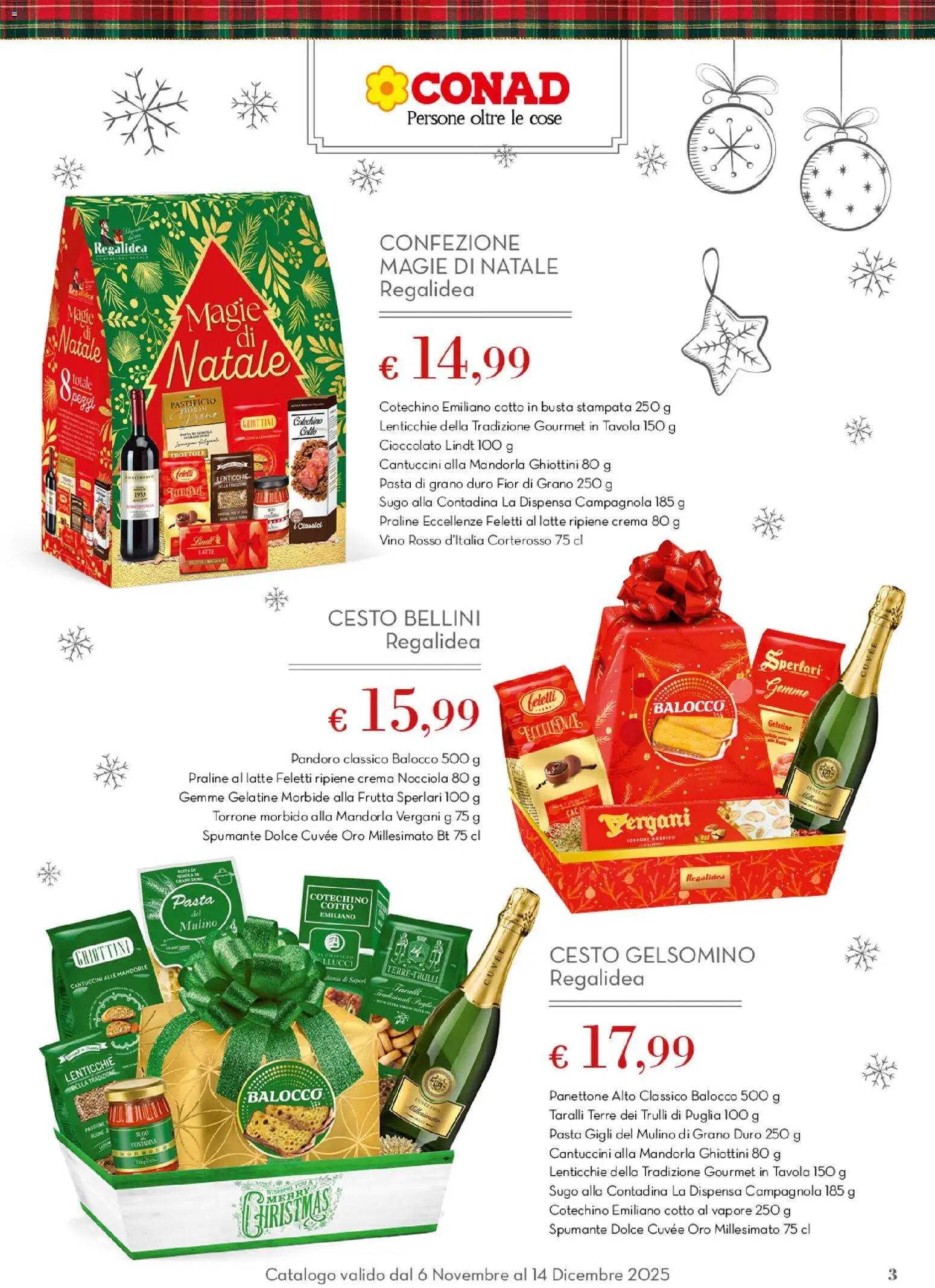 Volantino Conad del 06.11.2025 | Pagina: 3 | Prodotti: Cioccolato, Lenticchie, Spumante, Sugo