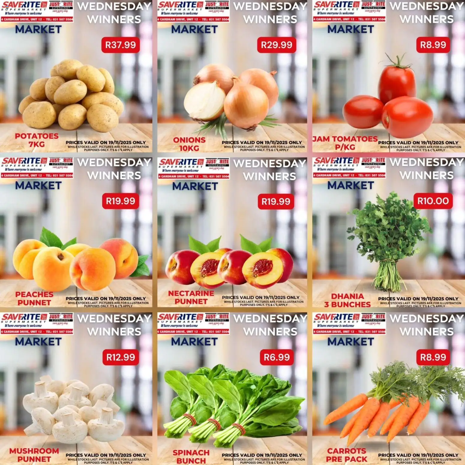 New Saverite catalogue – valid from 19.11.2025 | Page: 1 | Products: Jam, Carrots, Potatoes, Onions
