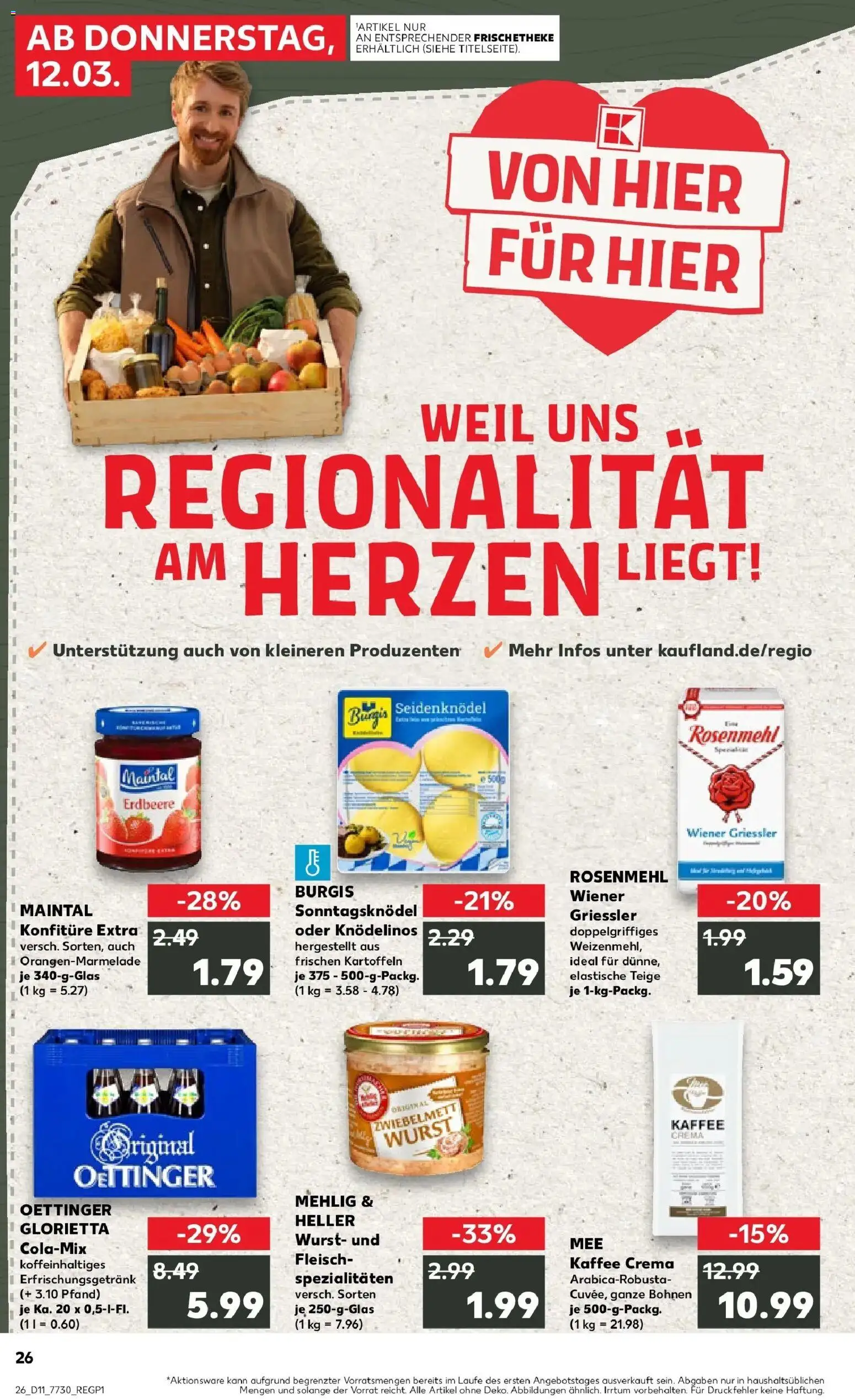 Kaufland Prospekt Bad Kissingen	 – gültig ab 09.03.2026 | Seite: 46 | Produkte: Cola, Kaffee, Kartoffeln, Wurst