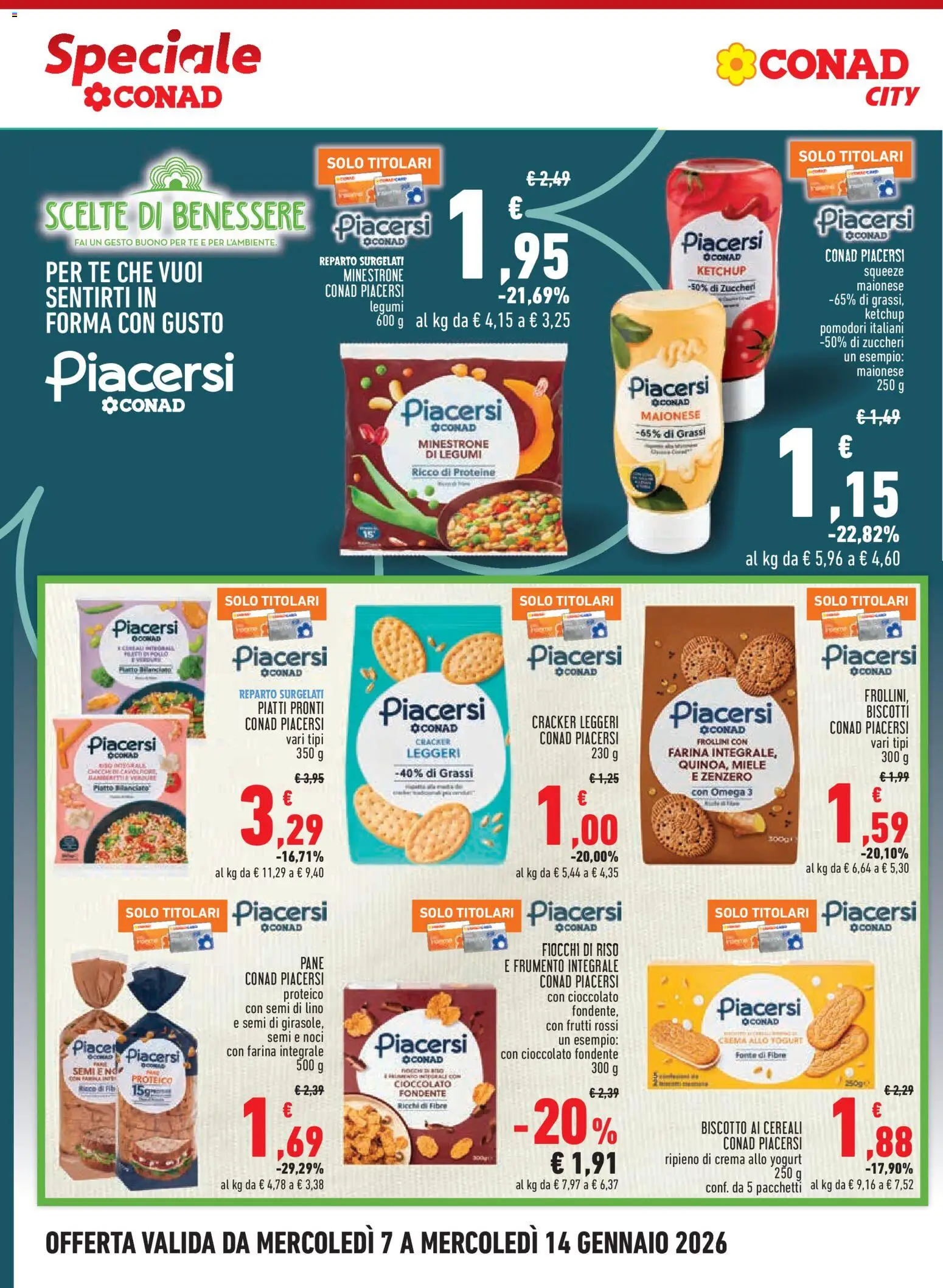 Volantino Conad del 07.01.2026 | Pagina: 16 | Prodotti: Minestrone, Fiocchi, Noci, Frollini