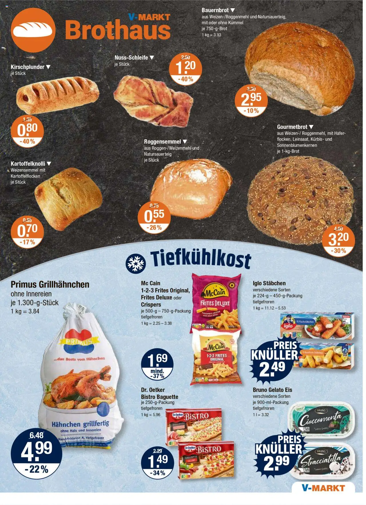 V-Markt - Oberbayern - gültig ab dem 24.07.2025 | Seite: 5 | Produkte: Baguette, McCain, Kürbis, Eis
