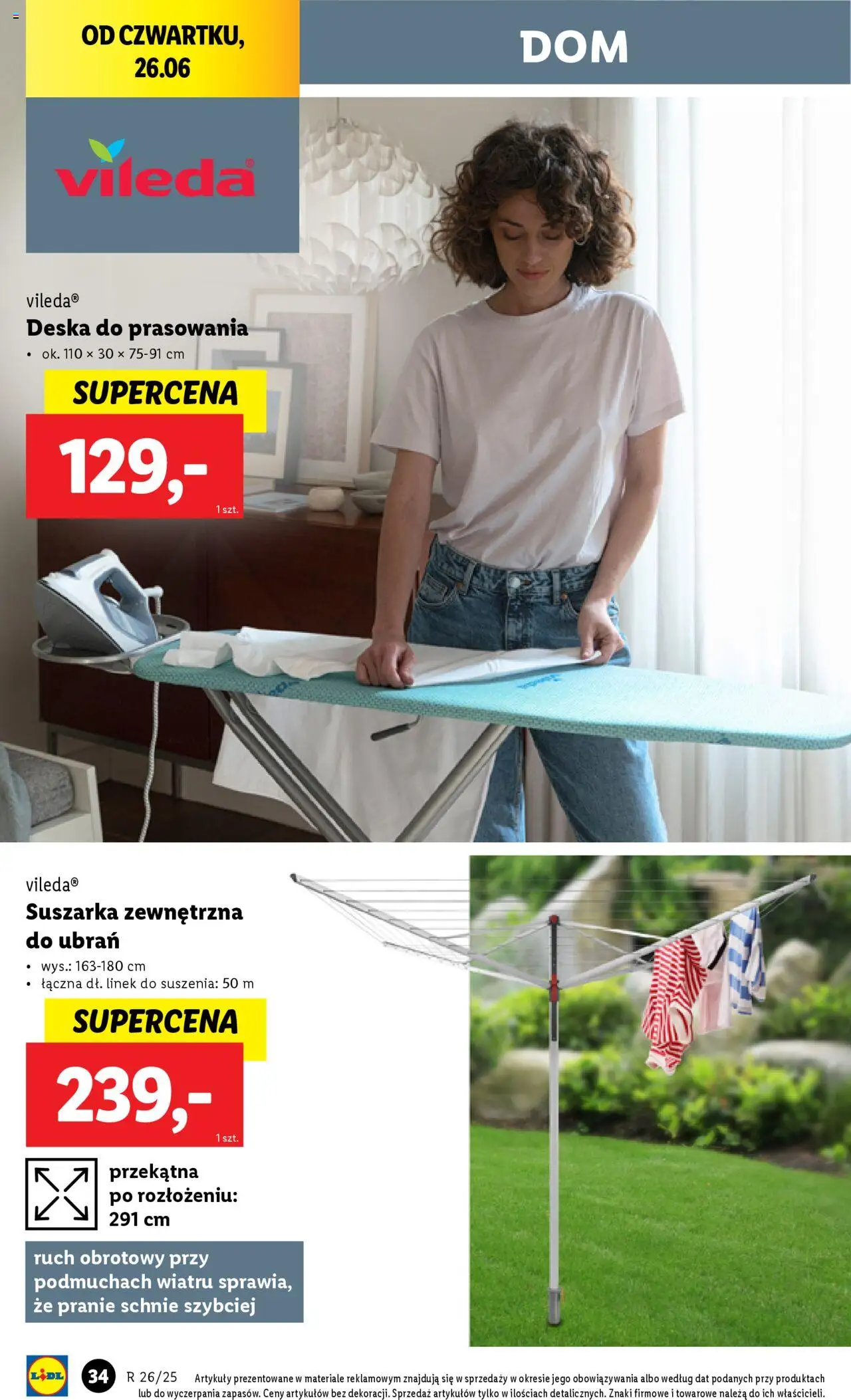 Lidl Katalog od 23.06.2025 | Strona: 36 | Produkty: Deska do prasowania vileda, Suszarka, Deska do prasowania, Vileda