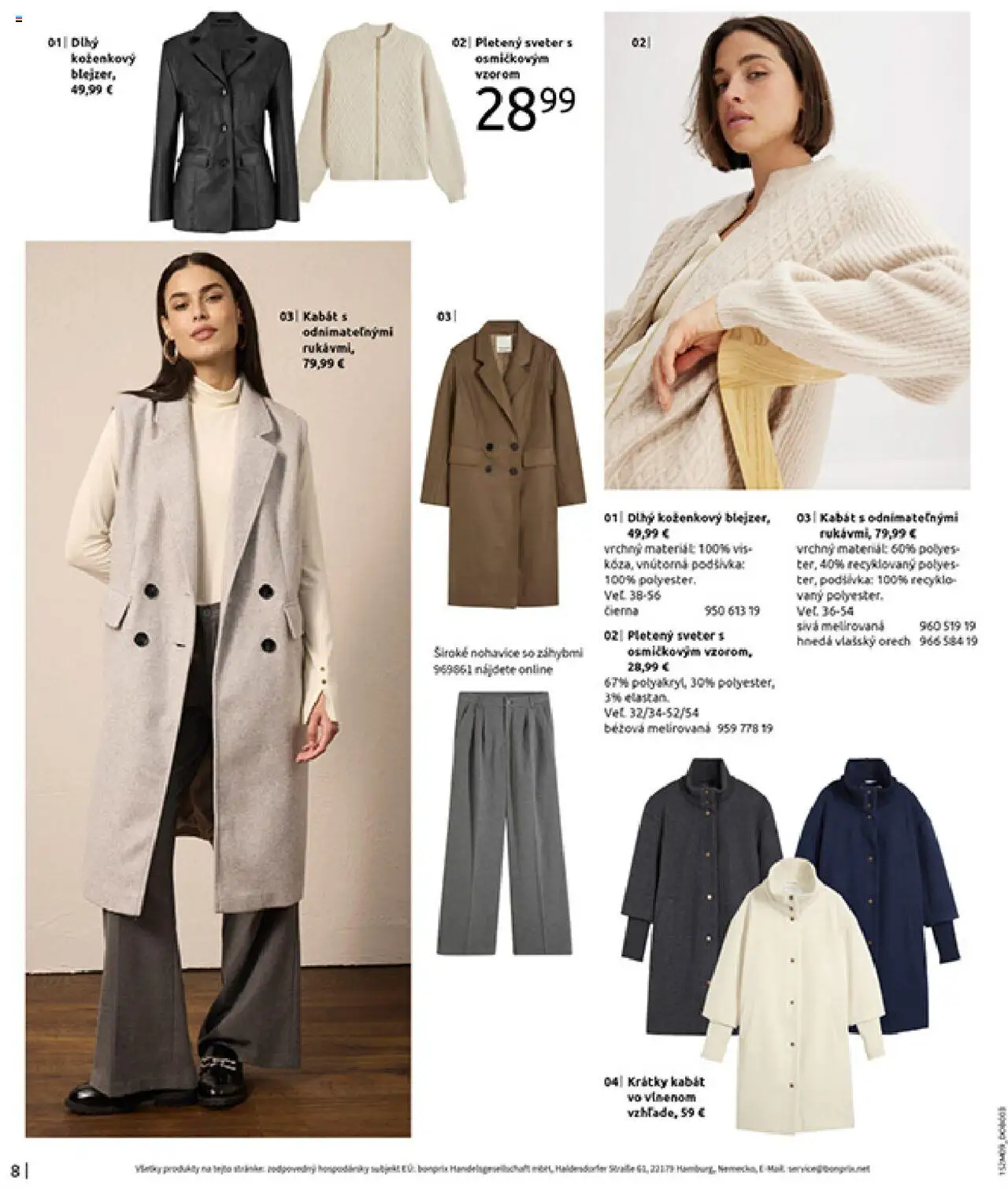 Nové Bonprix akcie – leták je platný od 14.10.2025 | Strana: 10 | Produkty: Kabát, Nohavice