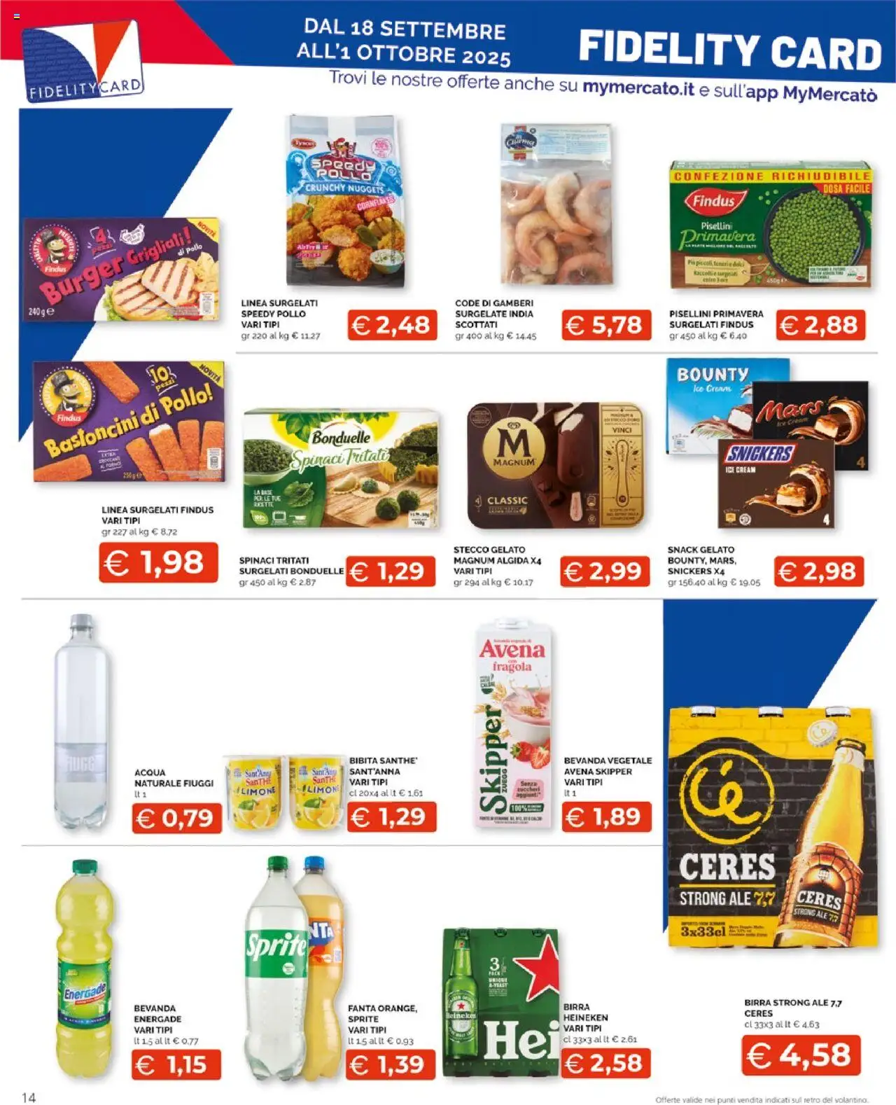 Volantino Mercatò del 18.09.2025 | Pagina: 14 | Prodotti: Pollo, Gelato, Nuggets, Fanta