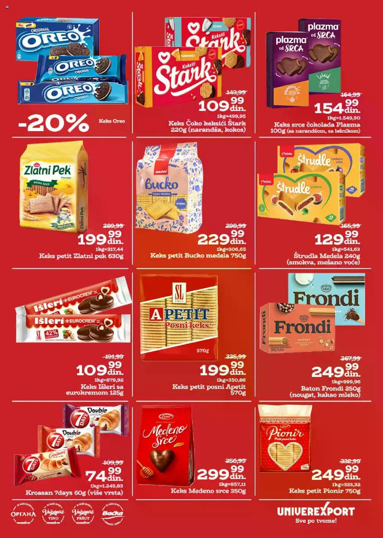 Univerexport katalog - važi od 18.08.2025 | Strana: 19 | Proizvode: Keks, Oreo, Štrudla, Vino