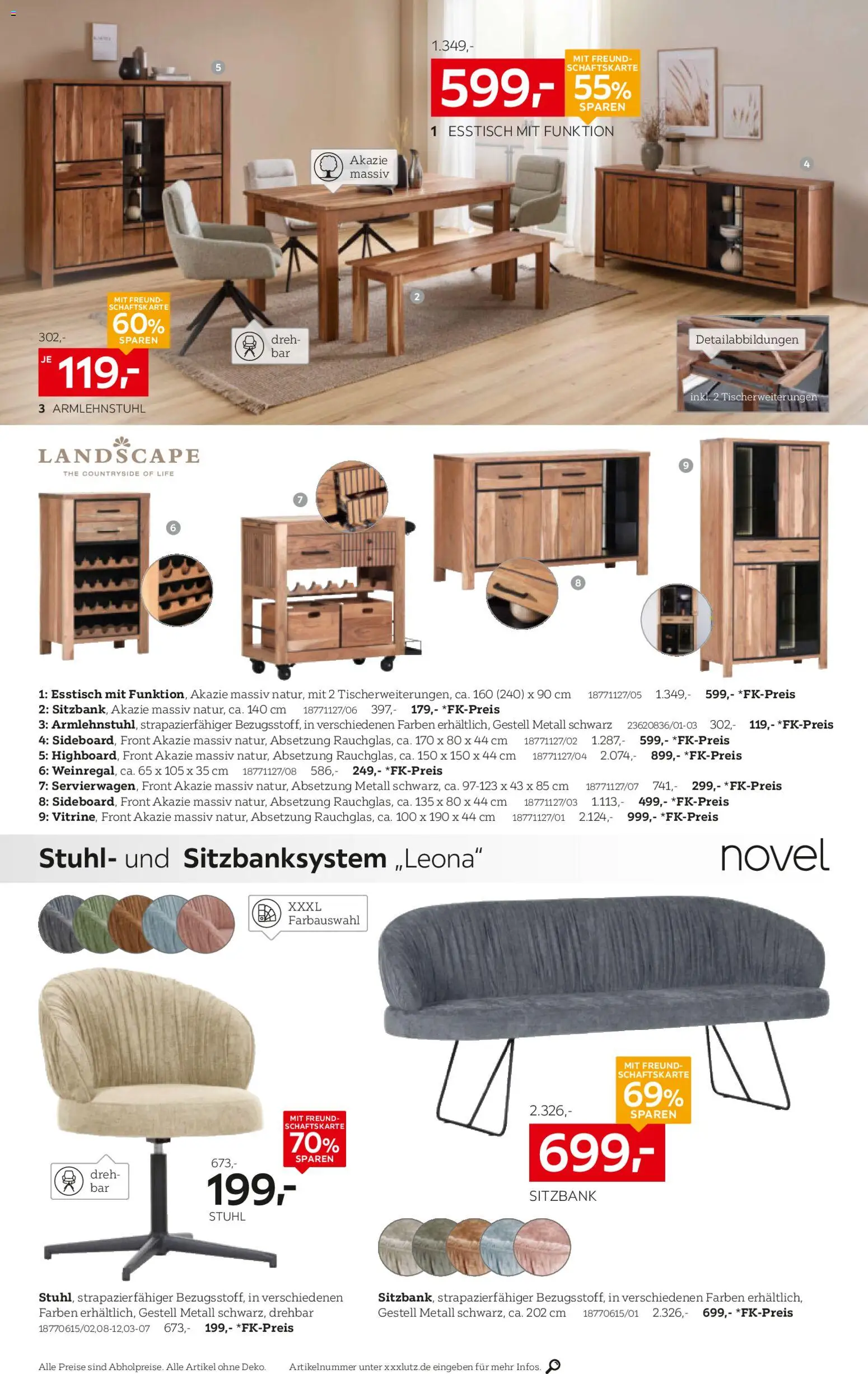 XXXL Lutz Wohntrends zum Bestpreis – gültig ab 26.10.2025 | Seite: 4 | Produkte: Esstisch, Sitzbank, Stuhl