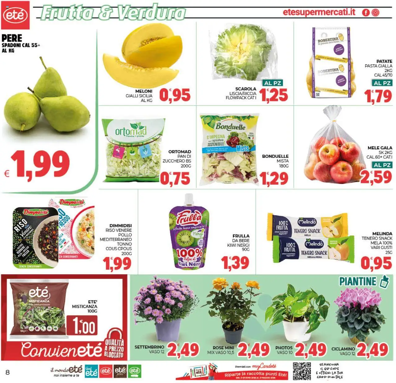 Volantino Eté del 19.09.2025 | Pagina: 8 | Prodotti: Kiwi, Patate, Pasta, Vaso