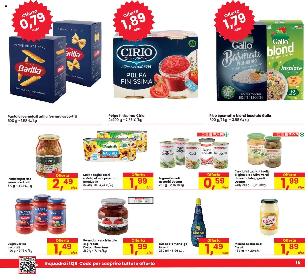 Volantino Eurospar del 26.06.2025 | Pagina: 15 | Prodotti: Riso Basmati, Fagioli, Lenticchie, Pomodori