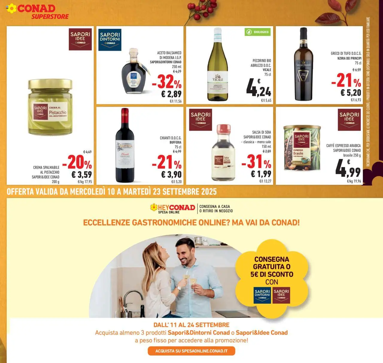 Volantino Conad del 10.09.2025 | Pagina: 25 | Prodotti: Crema, Salsa, Sale, Pecorino